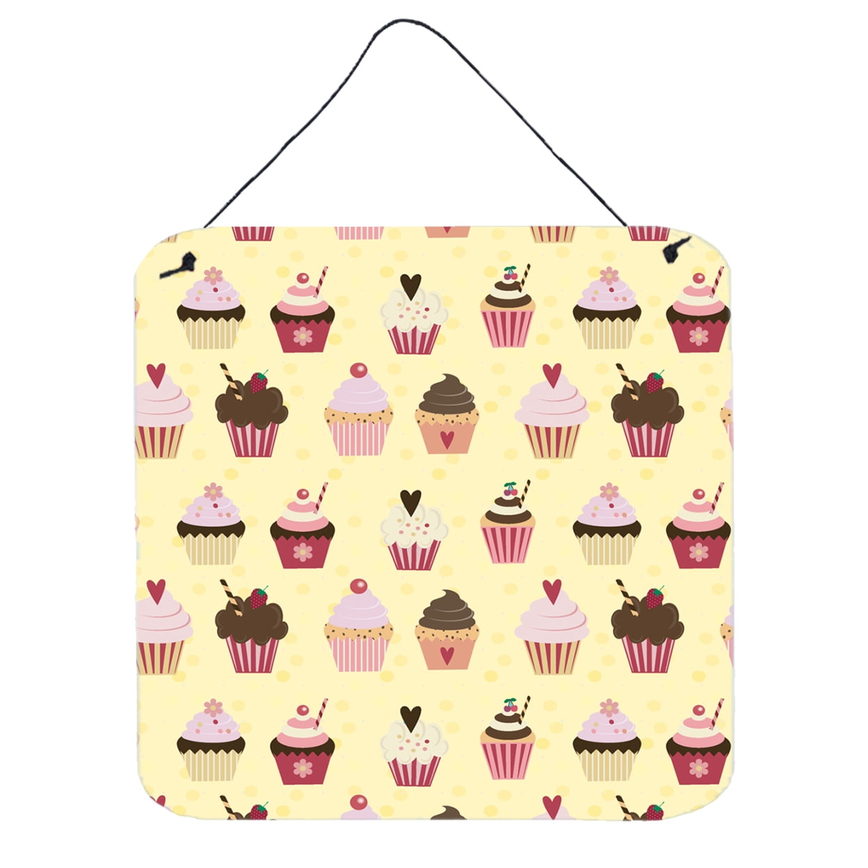 Cupcakes on Yellow Wall or Door Hanging Prints