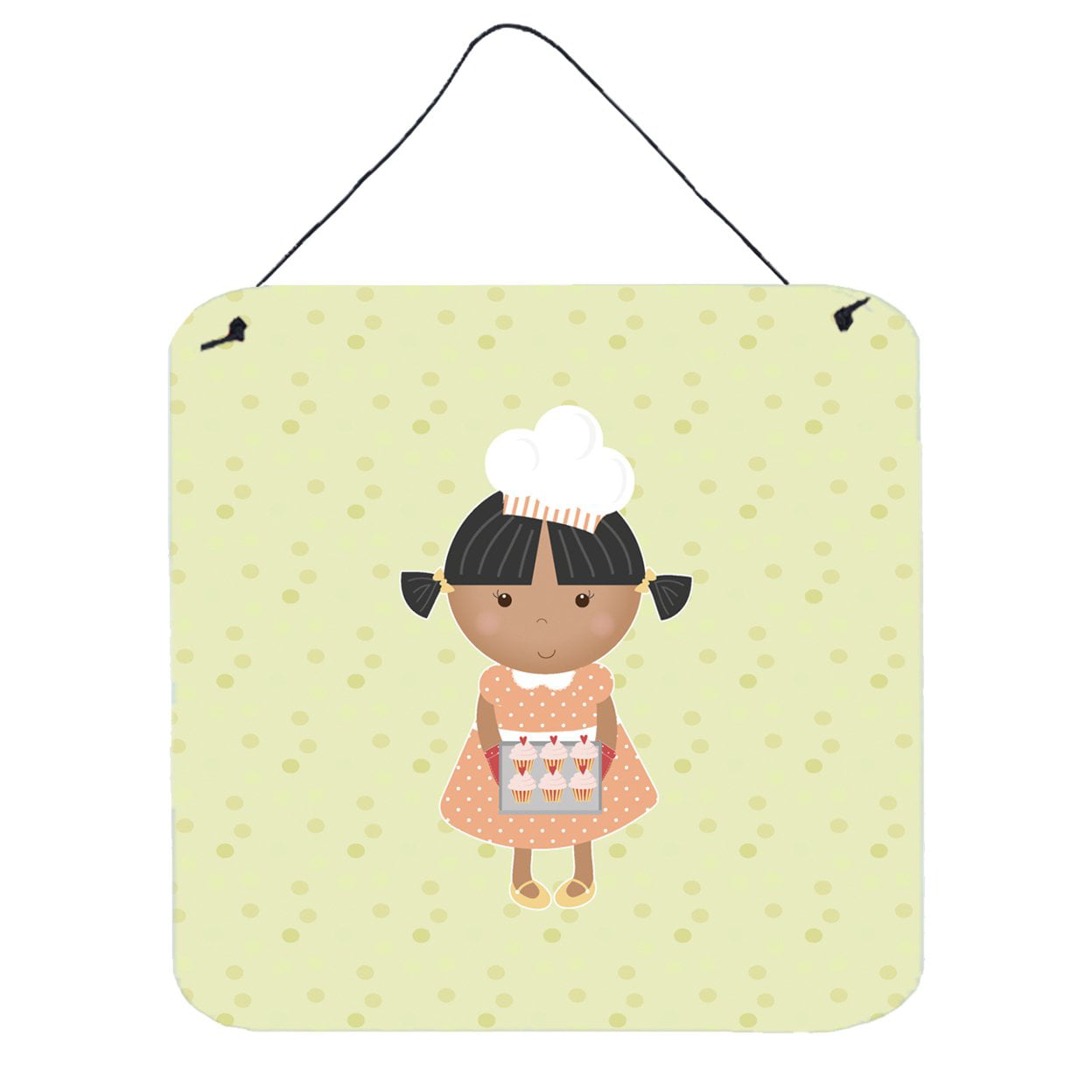 African American Baker on Green Wall or Door Hanging Prints