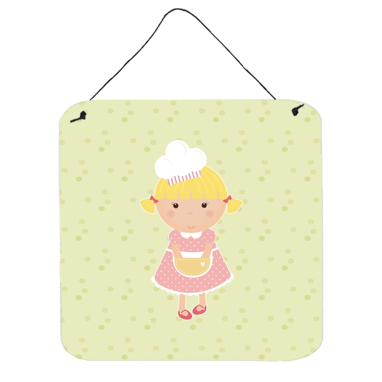 Blonde Baker on Green Wall or Door Hanging Prints