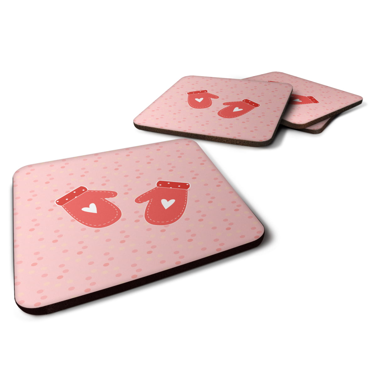 Oven Mitts Pink Foam Coasters - Set of 4