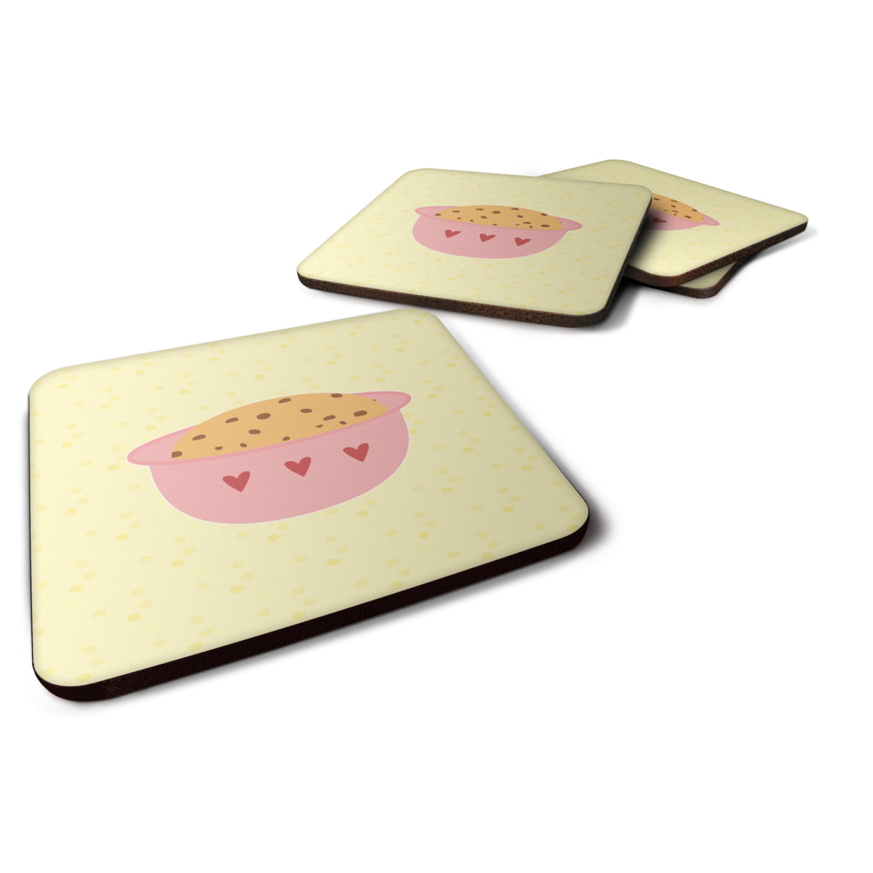 BB7281FC Cookie Dough on Yellow Foam Coasters - Set of 4
