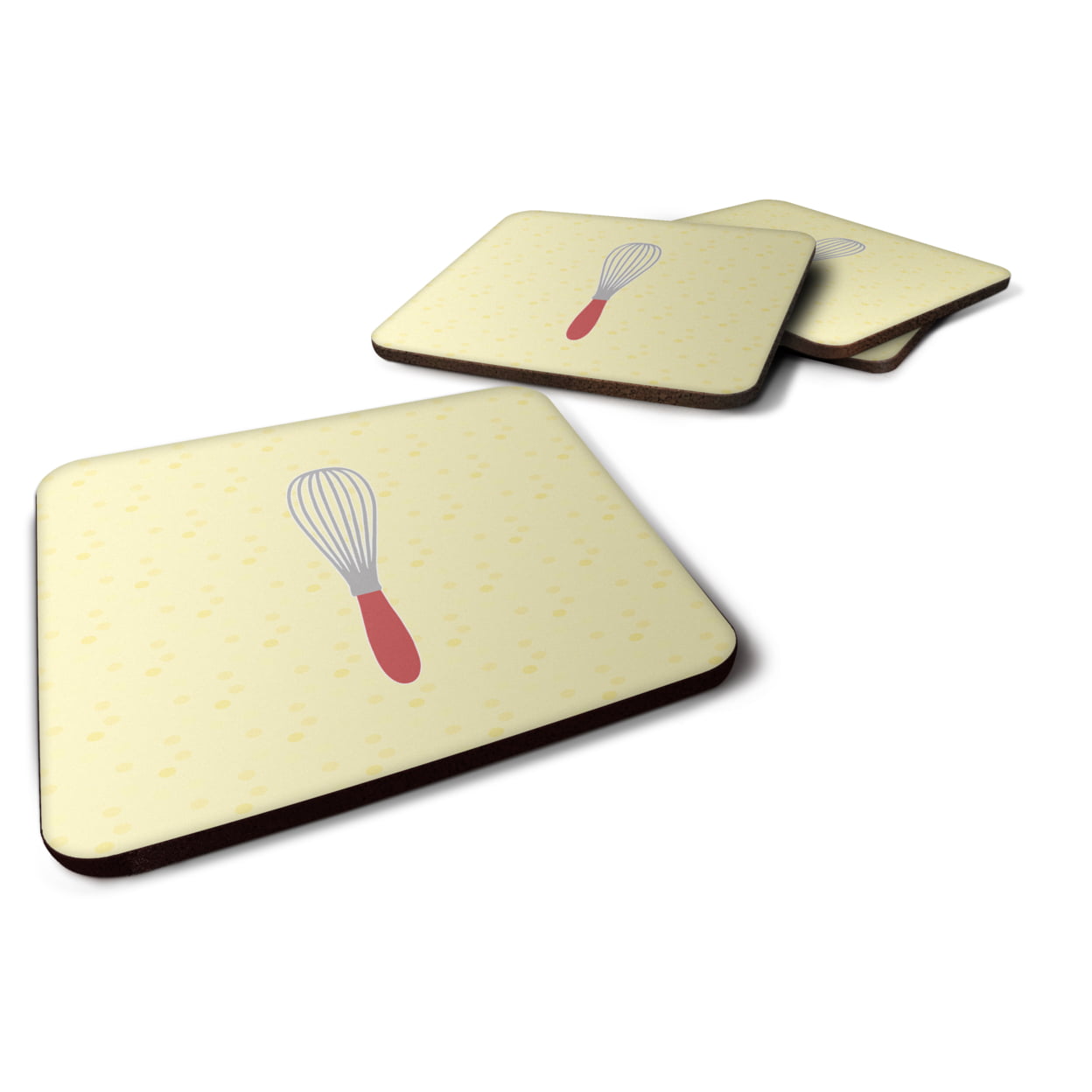 Wisk on Yellow Foam Coasters - Set of 4