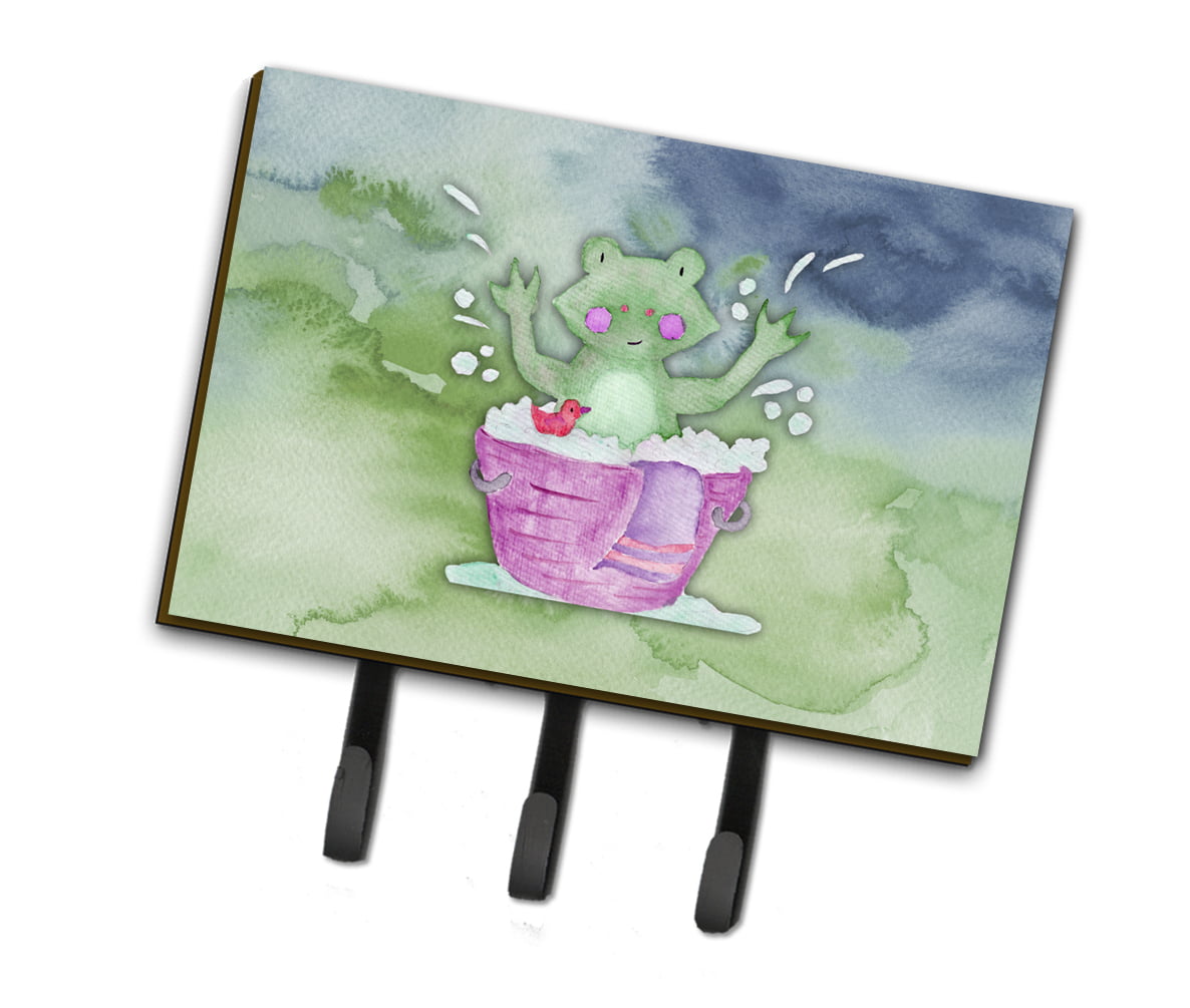 Frog Bathing Watercolor Leash or Key Holder