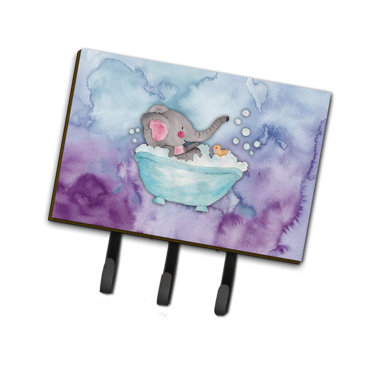 Elephant Bathing Watercolor Leash or Key Holder