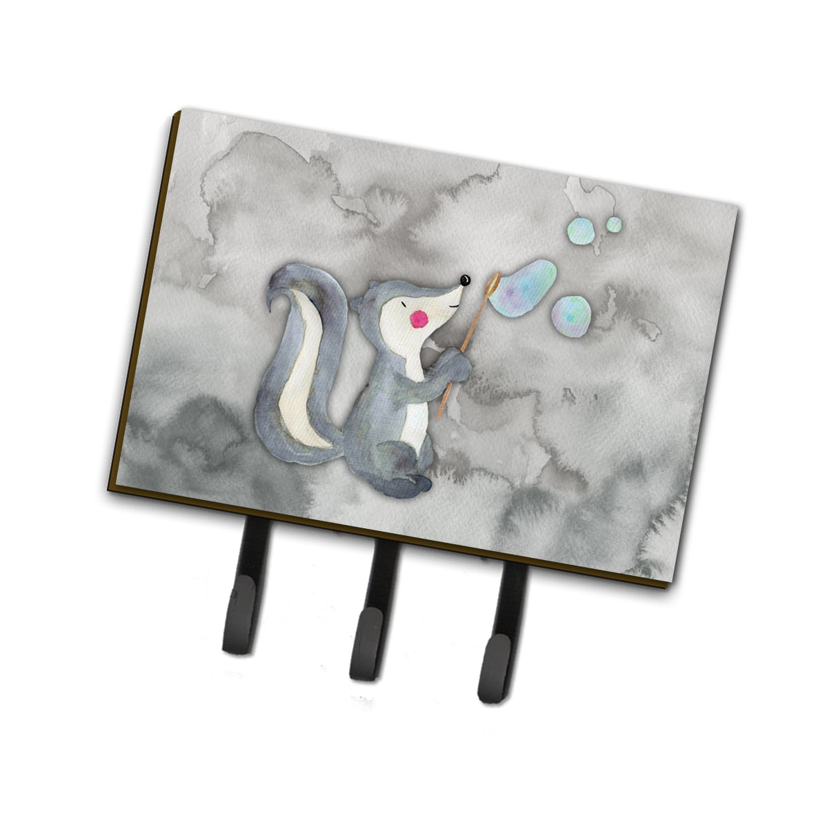 Skunk & Bubbles Watercolor Leash or Key Holder