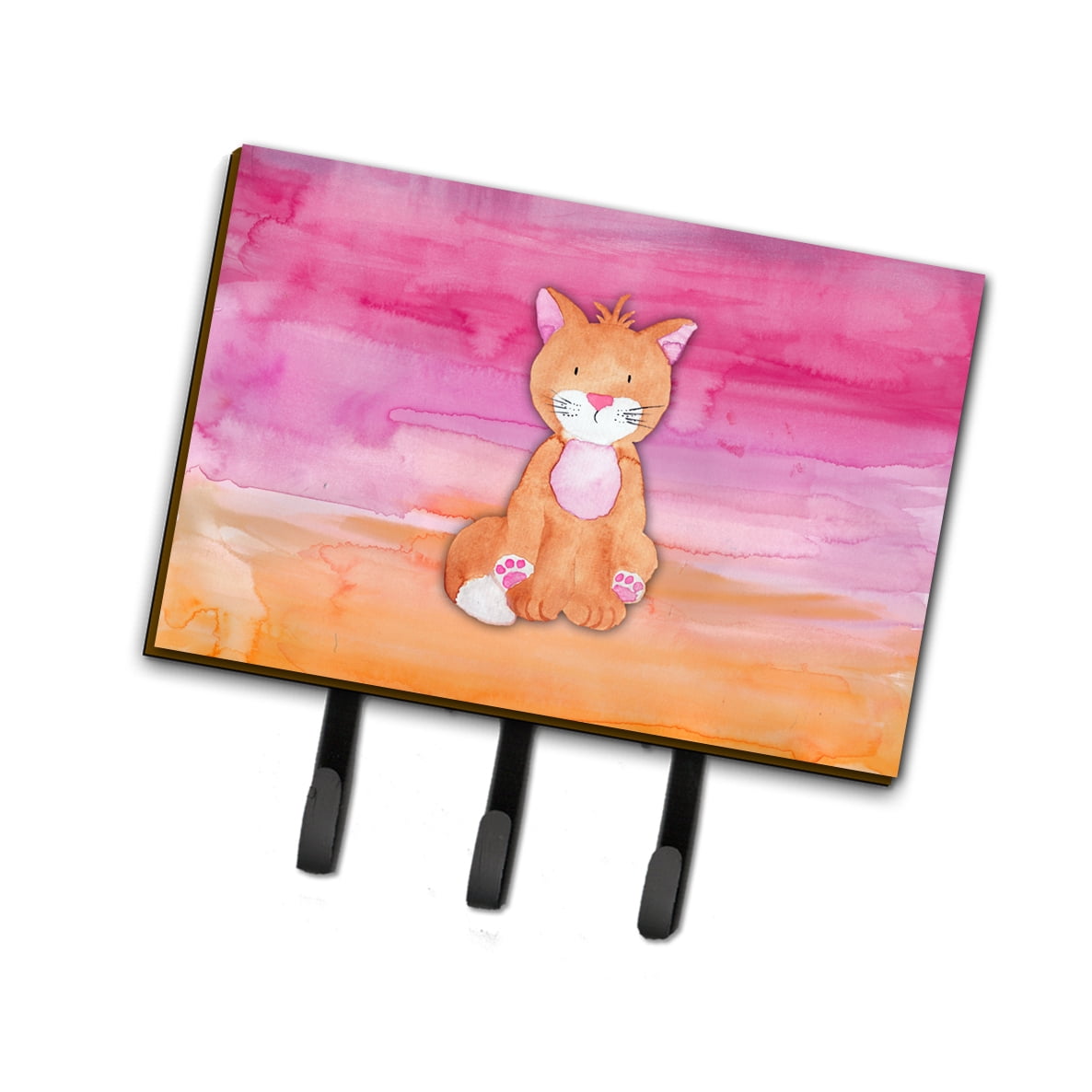 BB7354TH68 Orange Cat Watercolor Leash or Key Holder