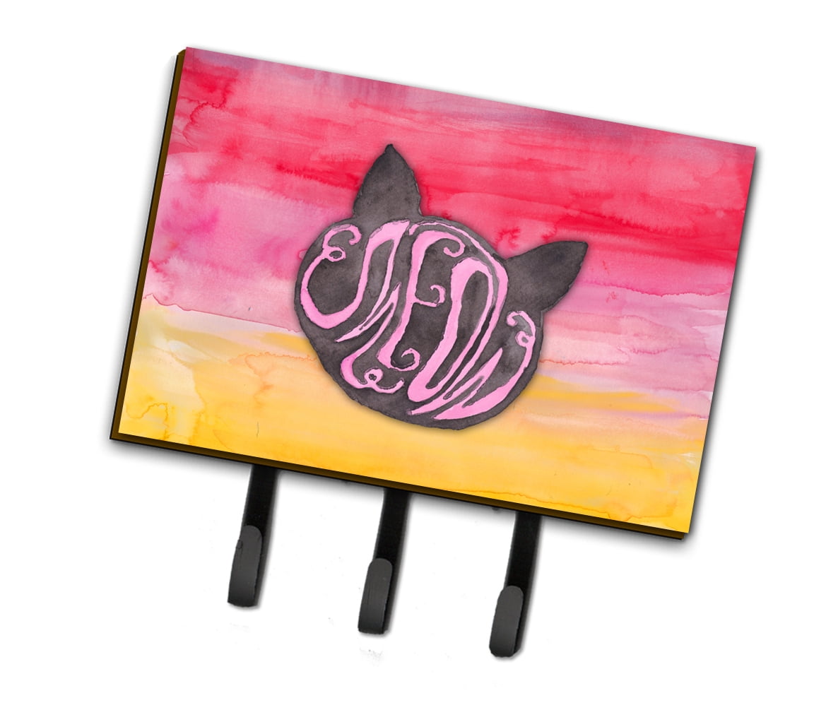 Cat Face Meow Watercolor Leash or Key Holder