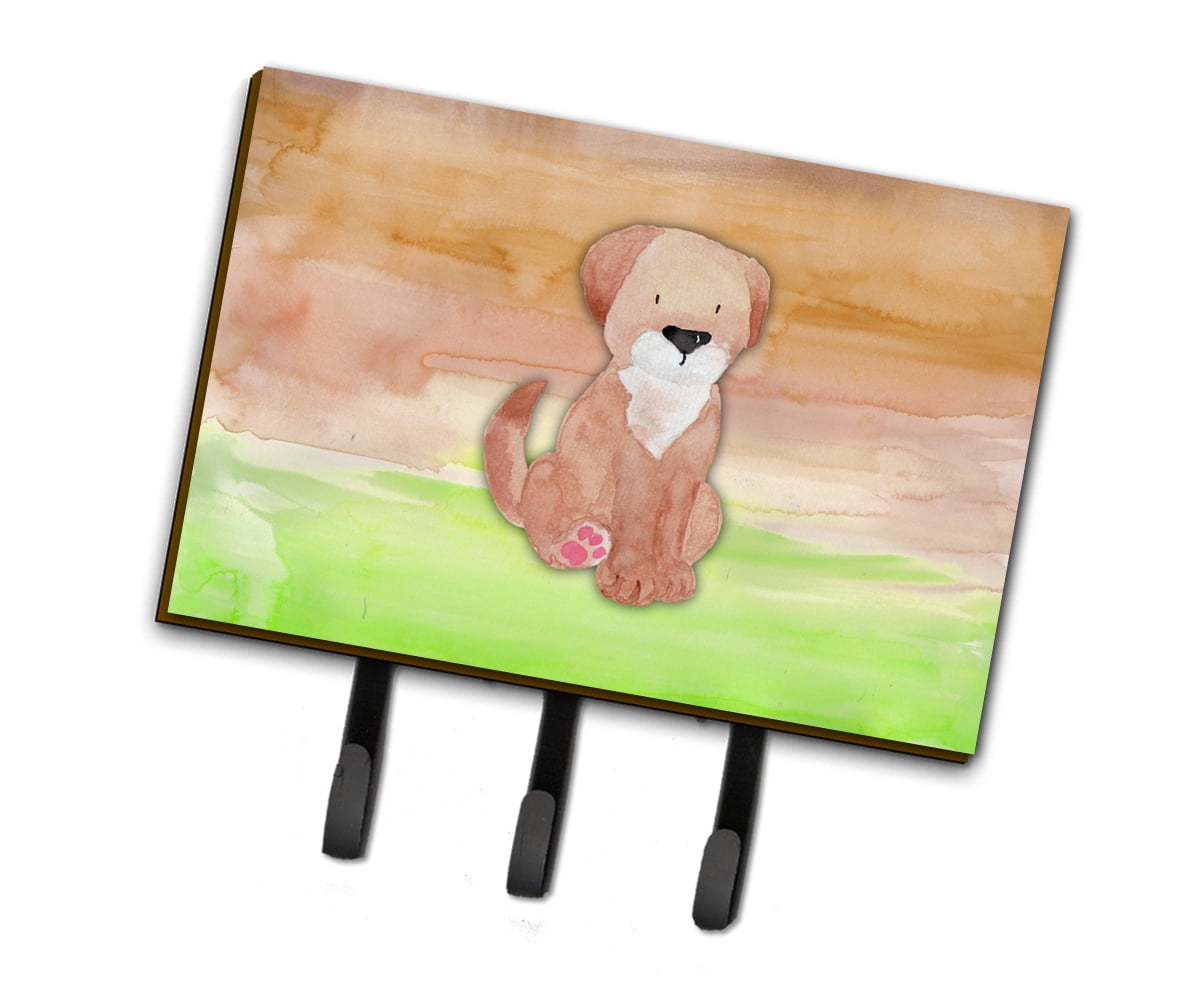 Dog Green & Brown Watercolor Leash or Key Holder