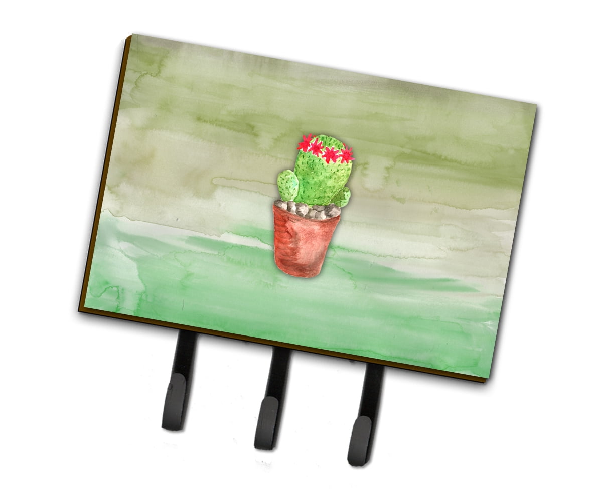 Cactus Green Watercolor Leash or Key Holder