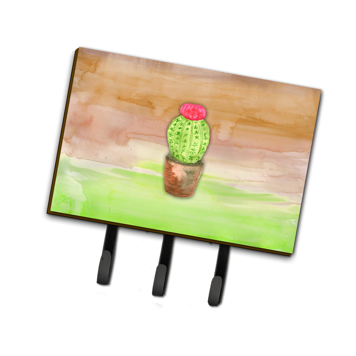 BB7365TH68 Cactus Green & Brown Watercolor Leash or Key Holder