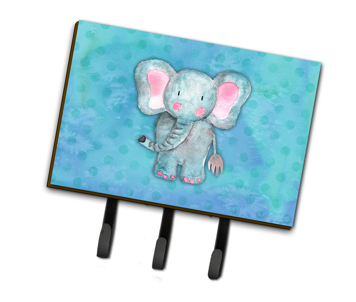 BB7372TH68 Blue Elepant Watercolor Leash or Key Holder