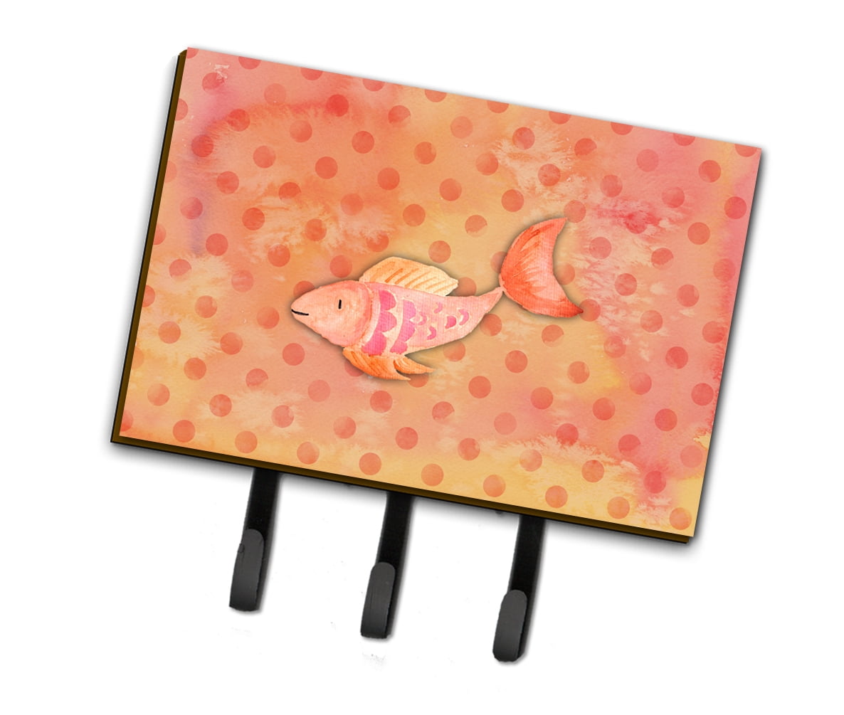 BB7387TH68 Orange Fish Watercolor Leash or Key Holder
