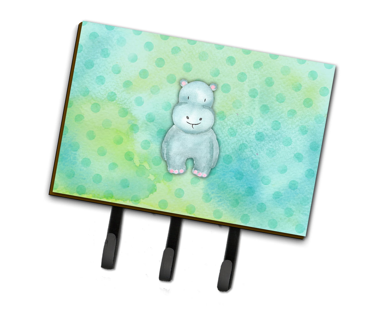 Polkadot Hippopotamus Watercolor Leash or Key Holder