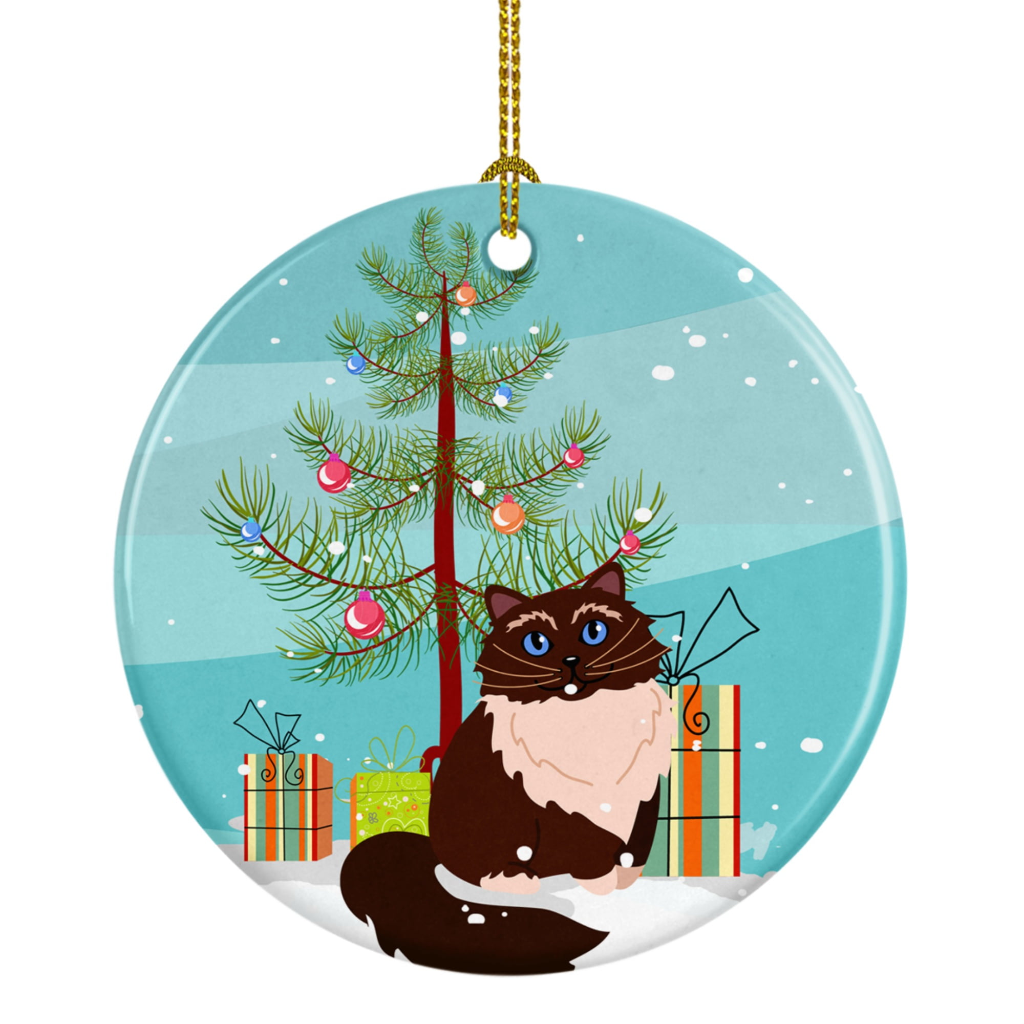 Himalayan Cat Merry Christmas Tree Ceramic Ornament -  PartyPros, PA1712361