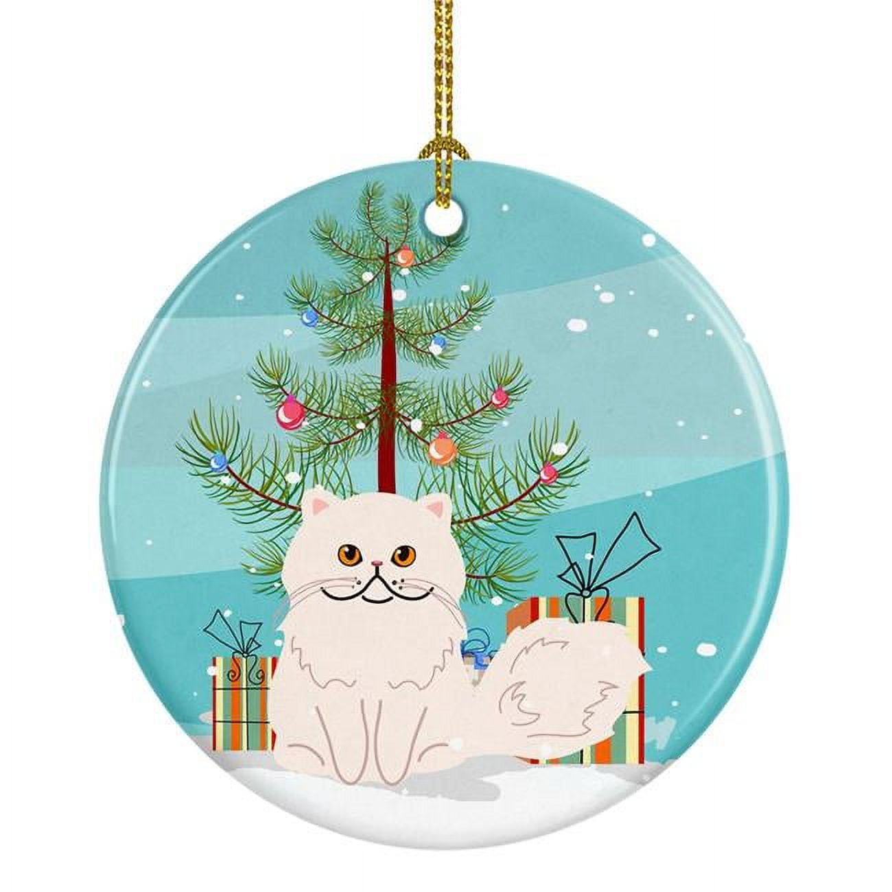 BB4425CO1 Persian Cat Merry Christmas Tree Ceramic Ornament