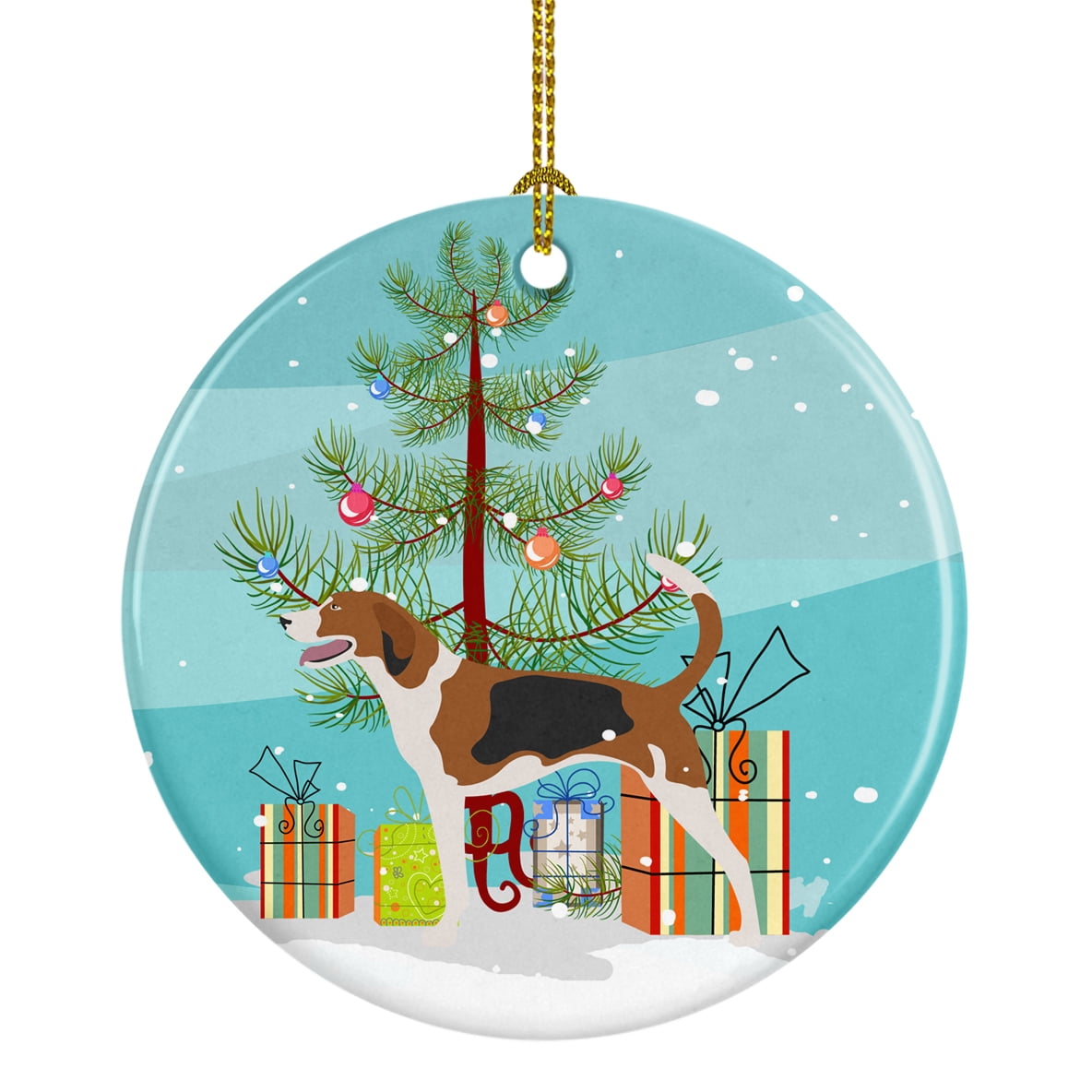 American Foxhound Christmas Ceramic Ornament