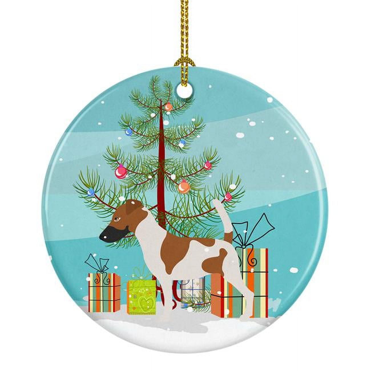 BB8441CO1 Smooth Fox Terrier Christmas Ceramic Ornament