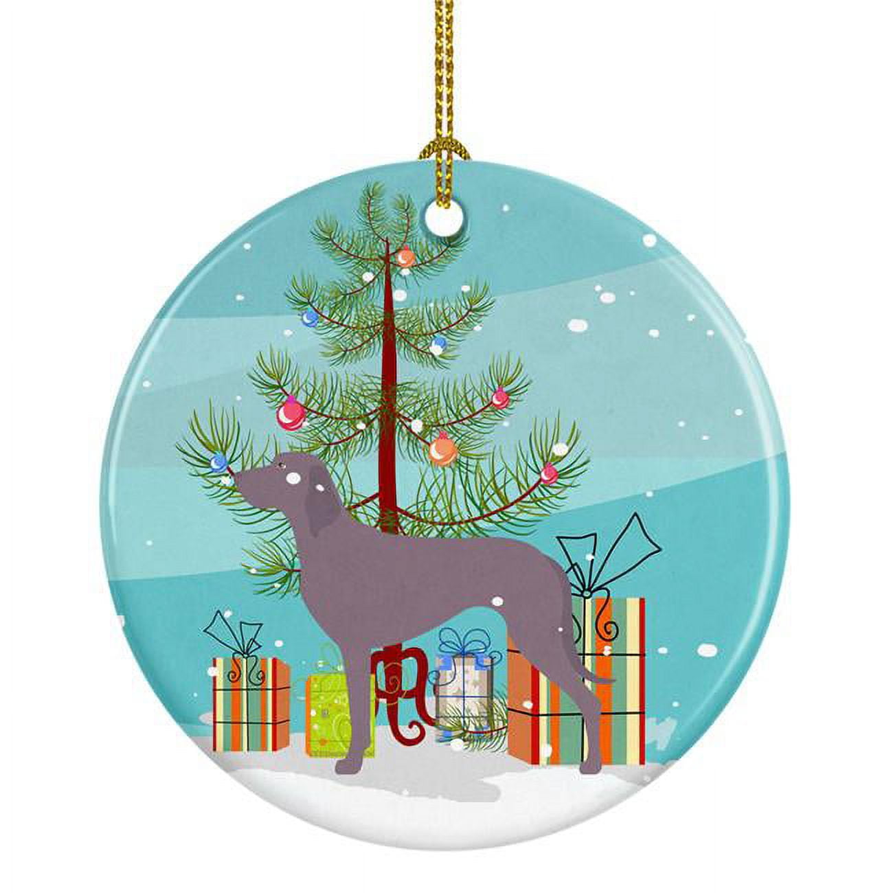 Weimaraner Christmas Ceramic Ornament