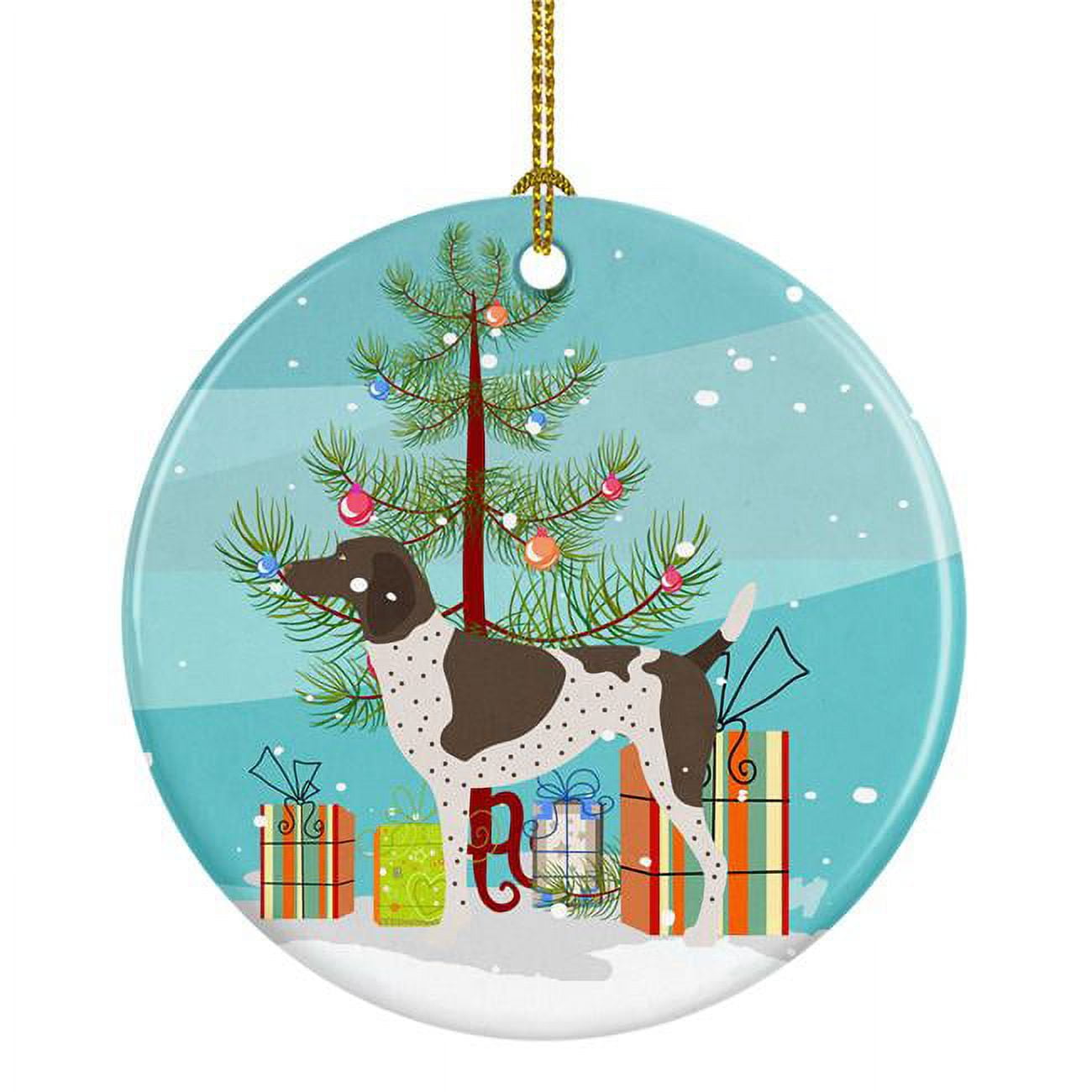 German Shorthaired Pointer Christmas Ceramic Ornament