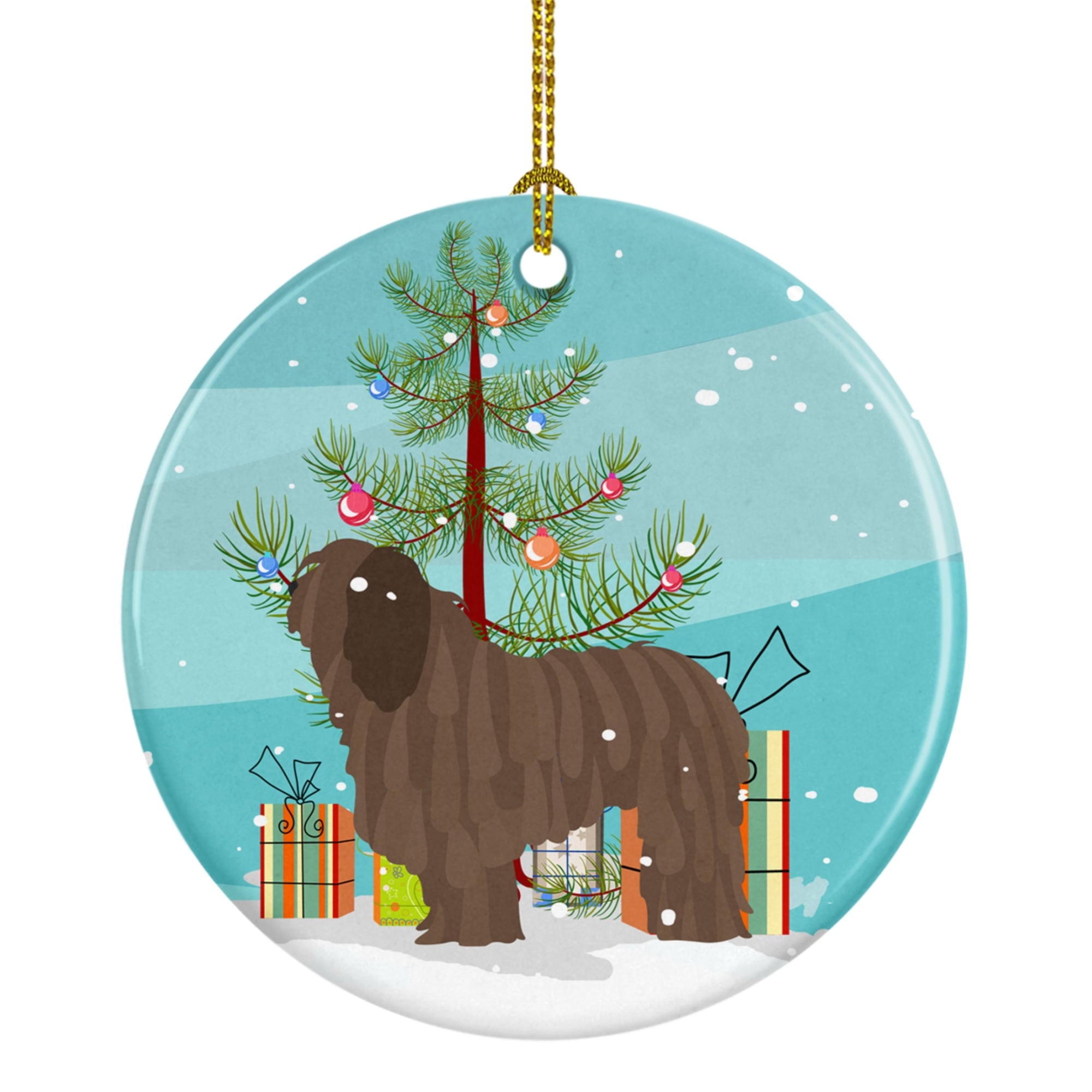 Bergamasco Shepherd Christmas Ceramic Ornament