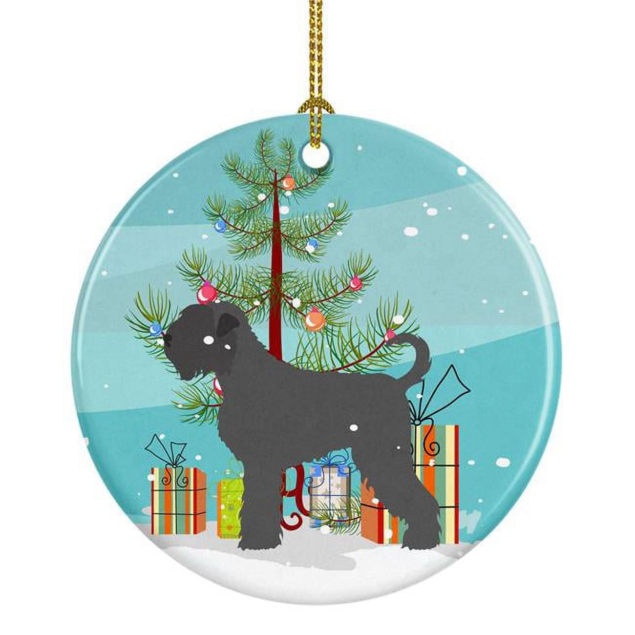 Black Russian Terrier Christmas Ceramic Ornament