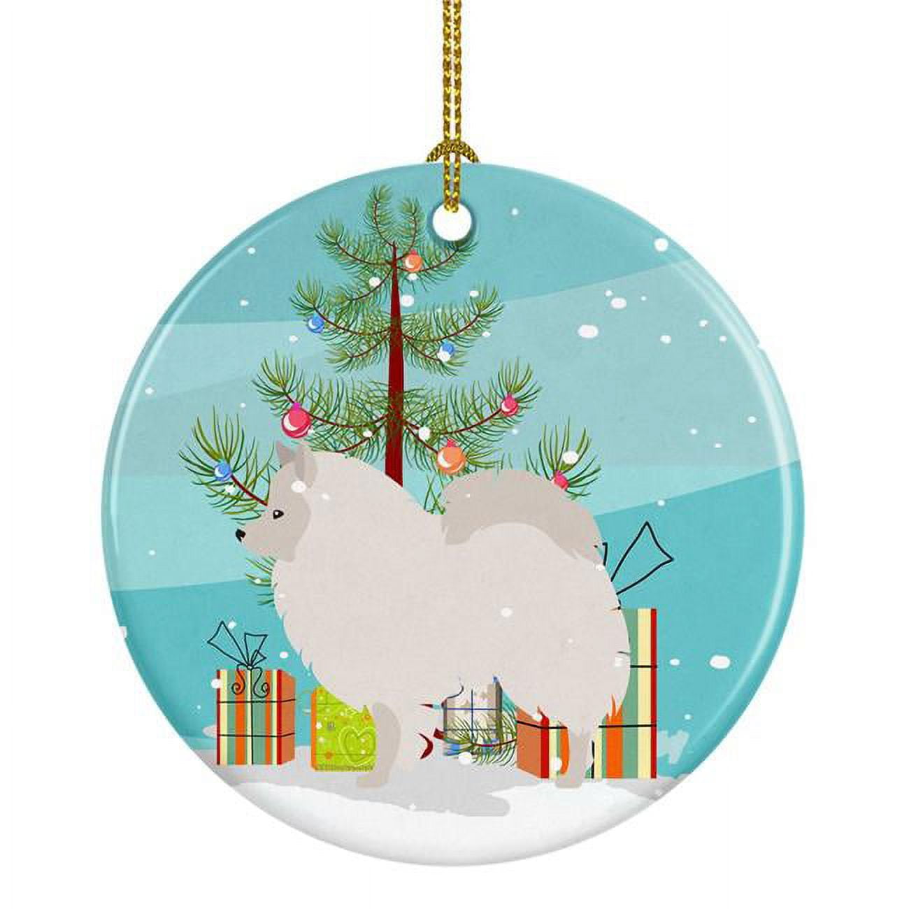 German Spitz Christmas Ceramic Ornament