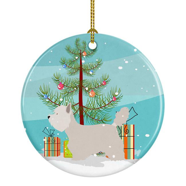 BB8480CO1 Westie Christmas Ceramic Ornament