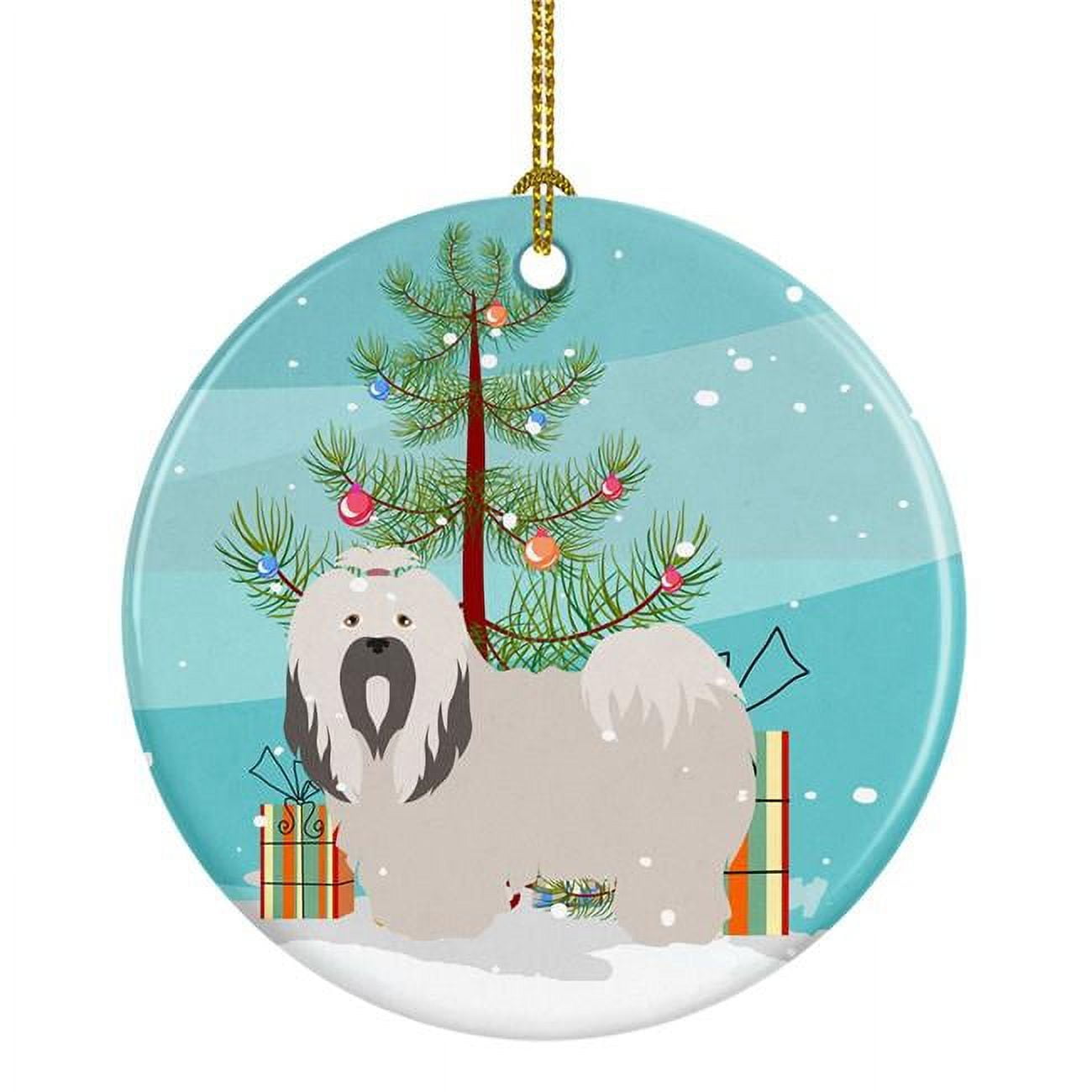 BB8481CO1 Lhasa Apso Christmas Ceramic Ornament