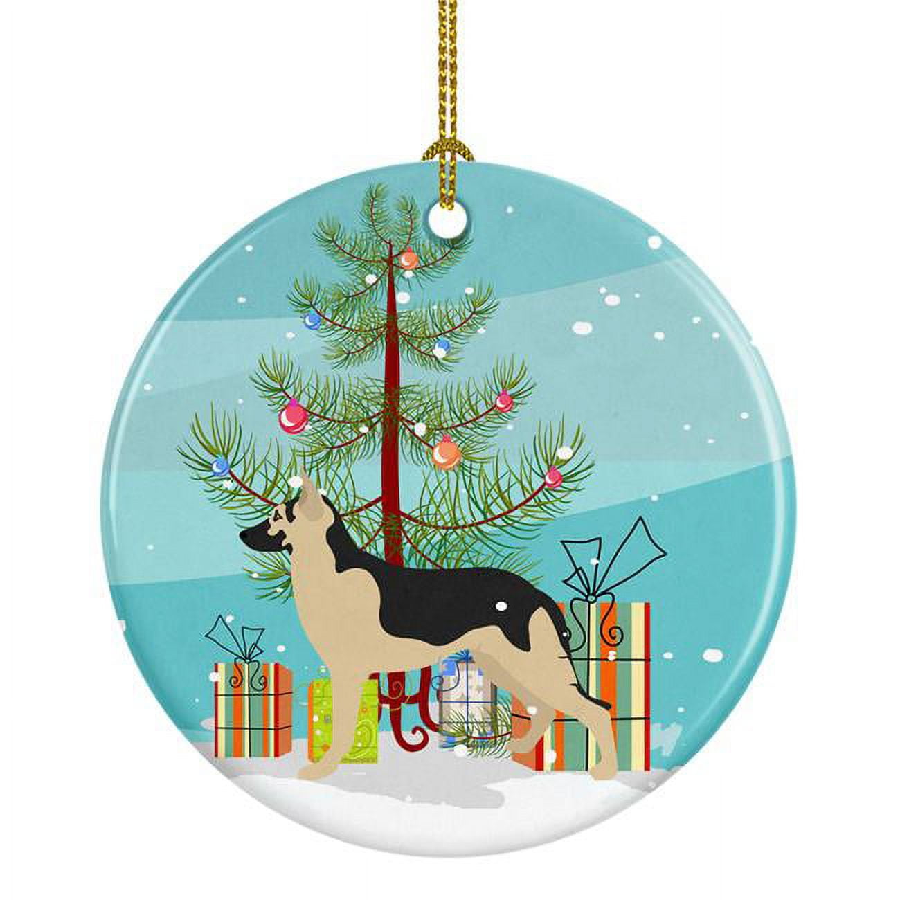 BB8492CO1 German Shepherd Christmas Ceramic Ornament