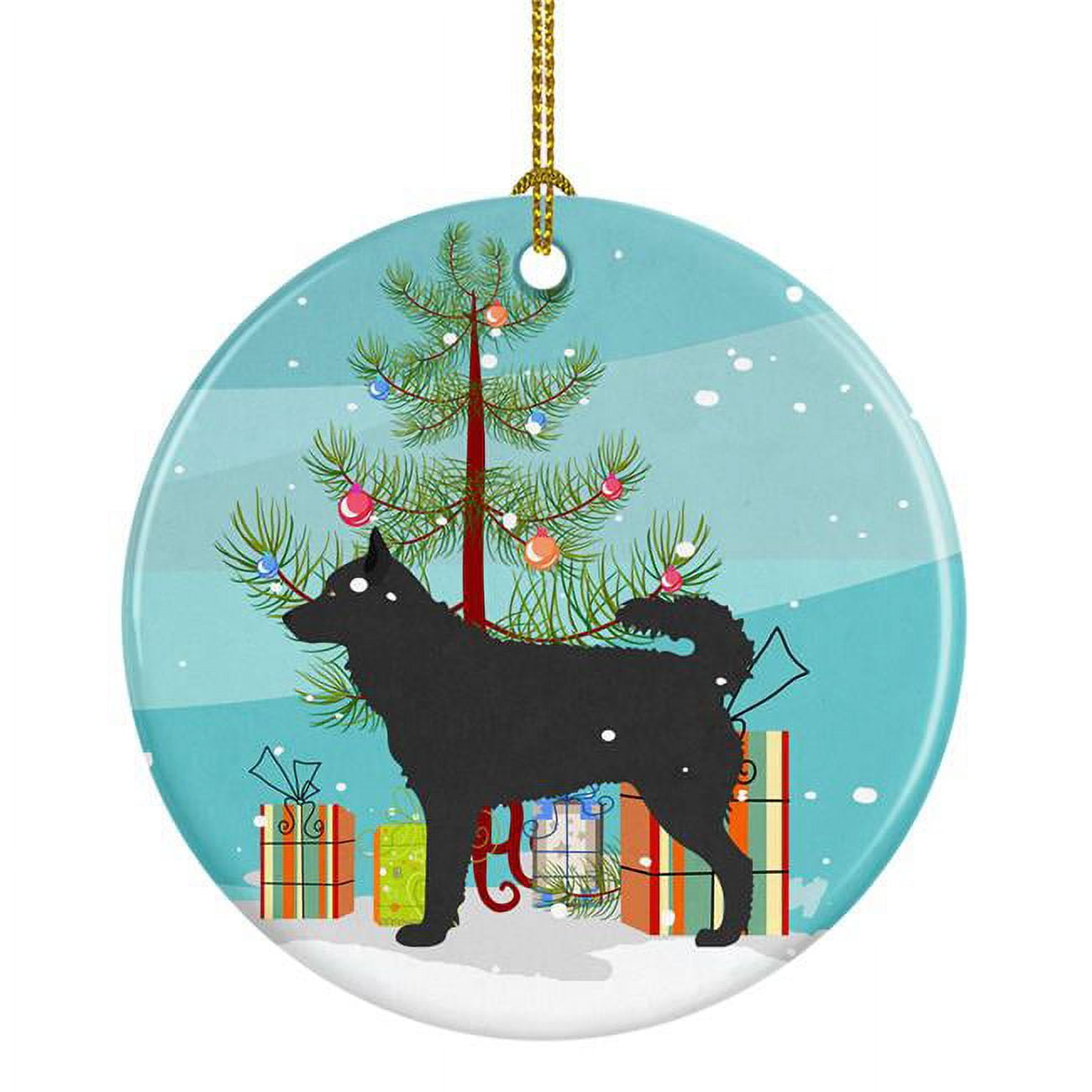 Mudi Christmas Ceramic Ornament