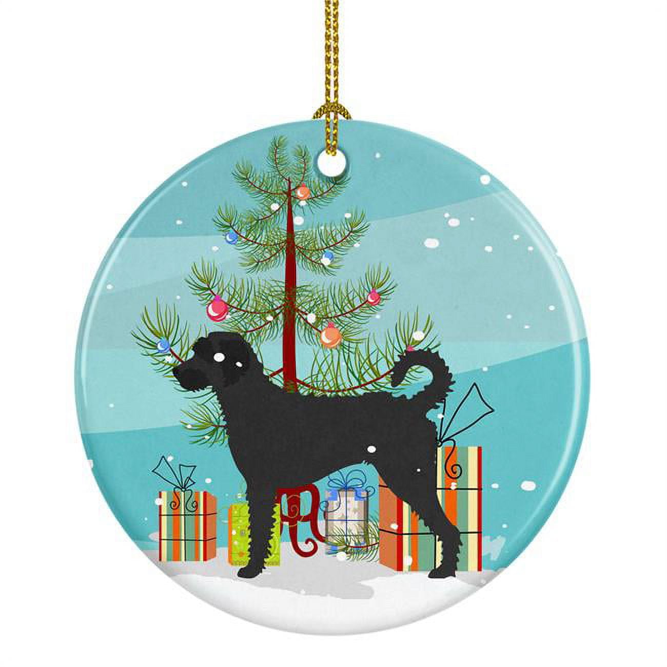 BB8499CO1 Labradoodle Christmas Ceramic Ornament