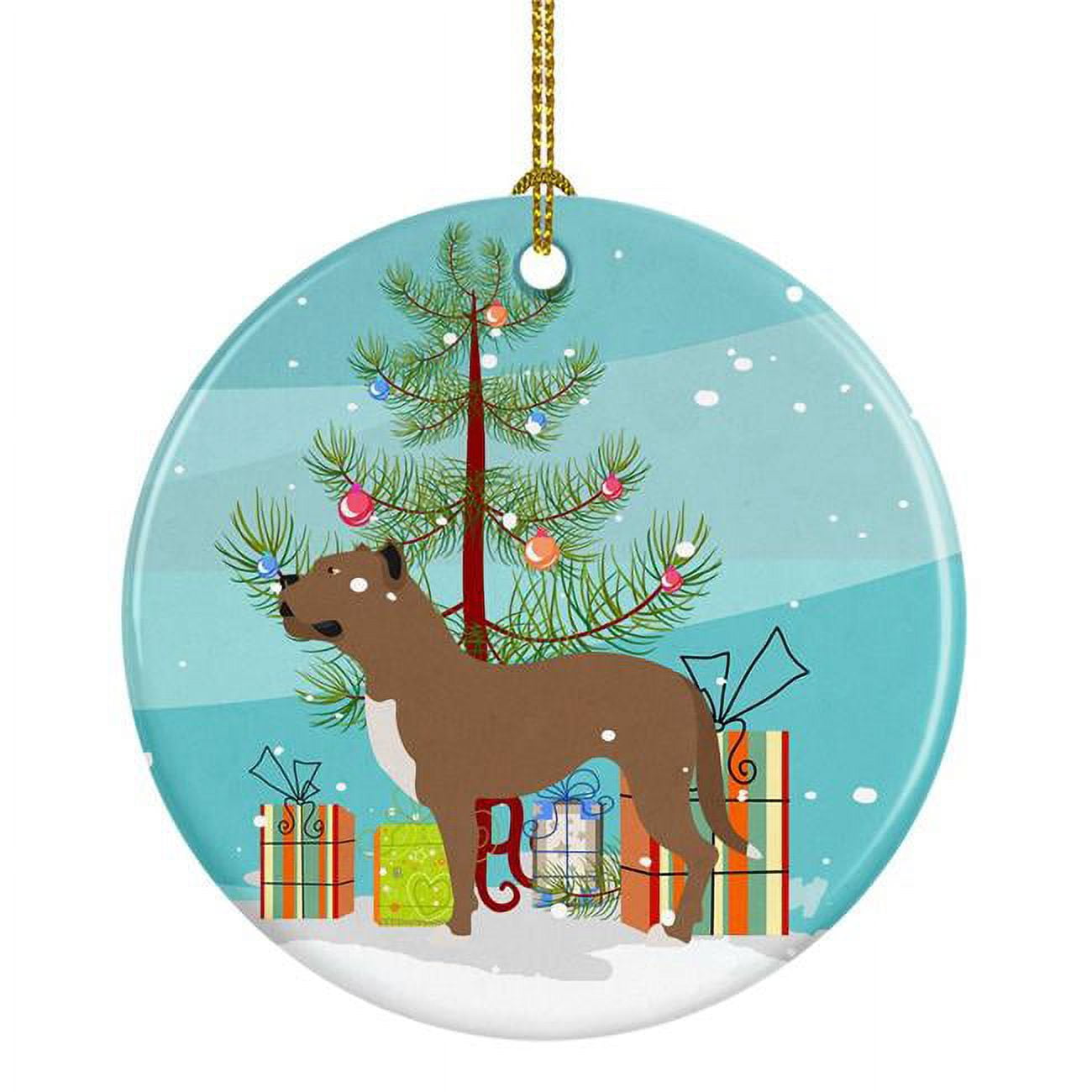 Perro De Presa Canario Christmas Ceramic Ornament
