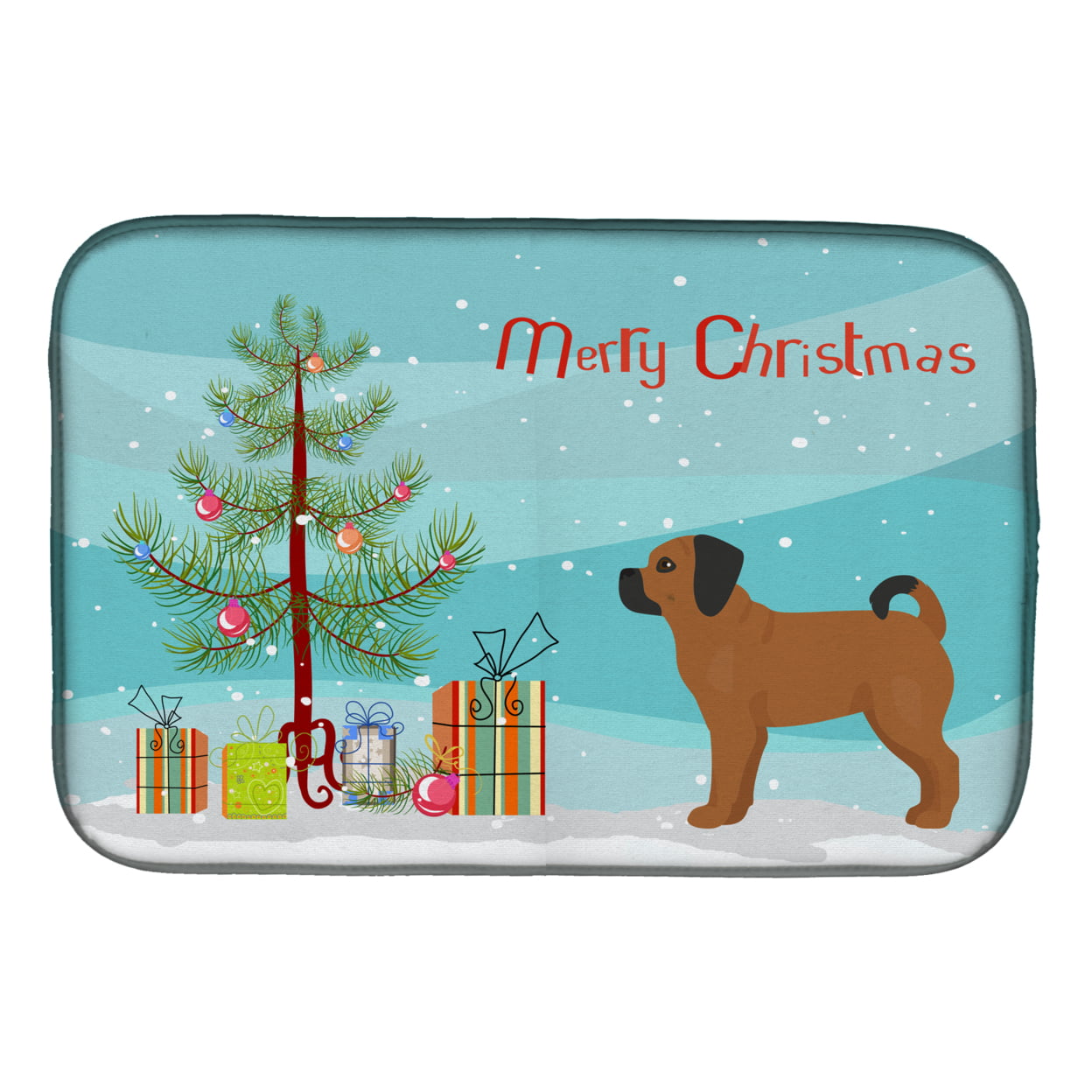 CK3863DDM Puggle Christmas Tree Dish Drying Mat
