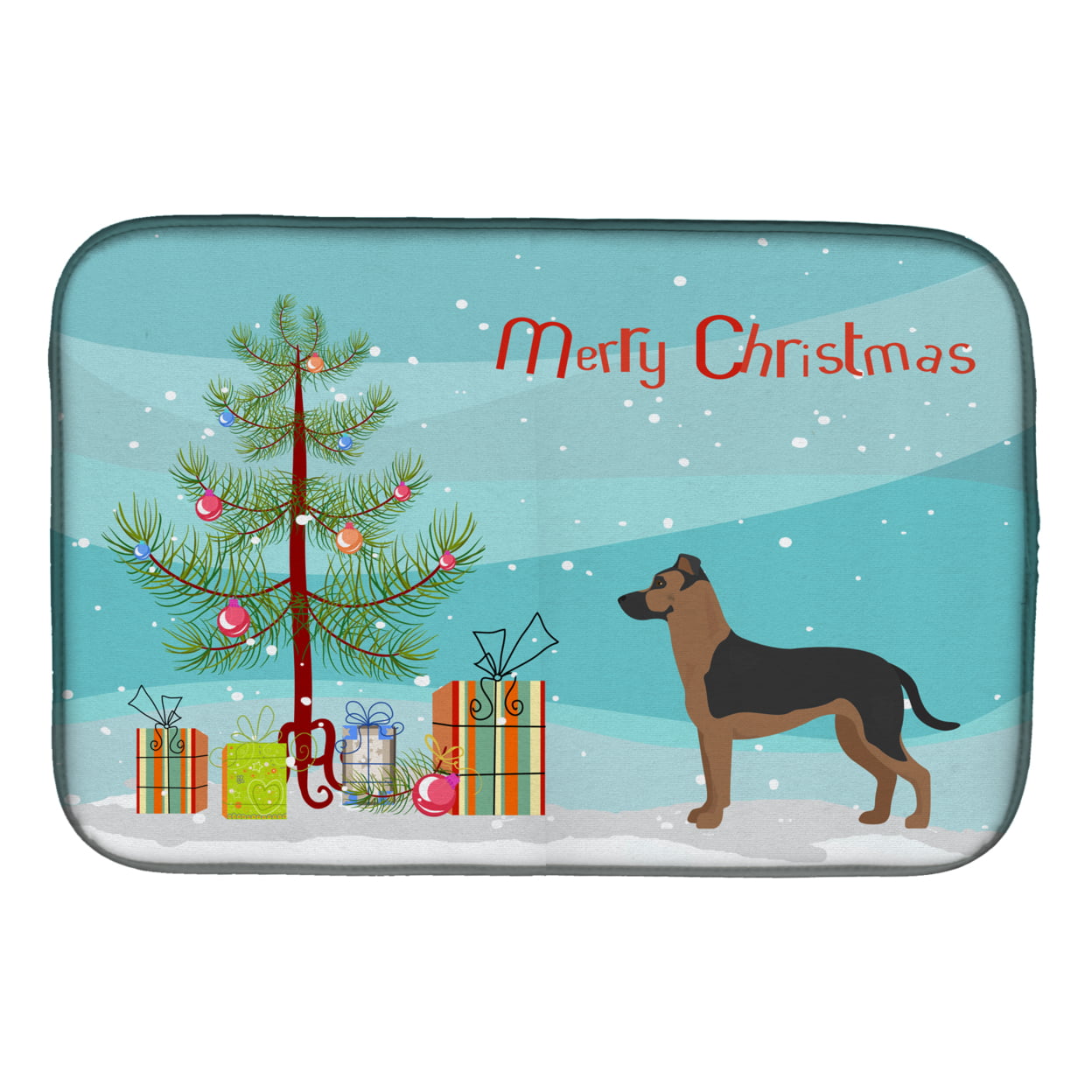 CK3869DDM Shepherd Pit Mix No.1 Christmas Tree Dish Drying Mat