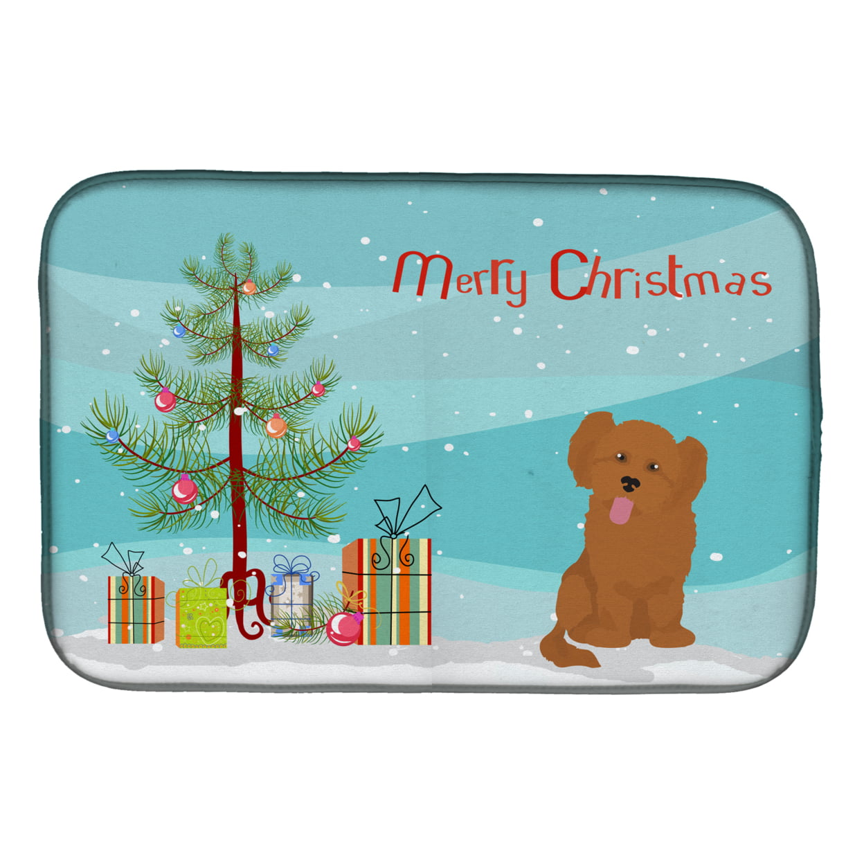 Shih Poo No.3 Christmas Tree Dish Drying Mat