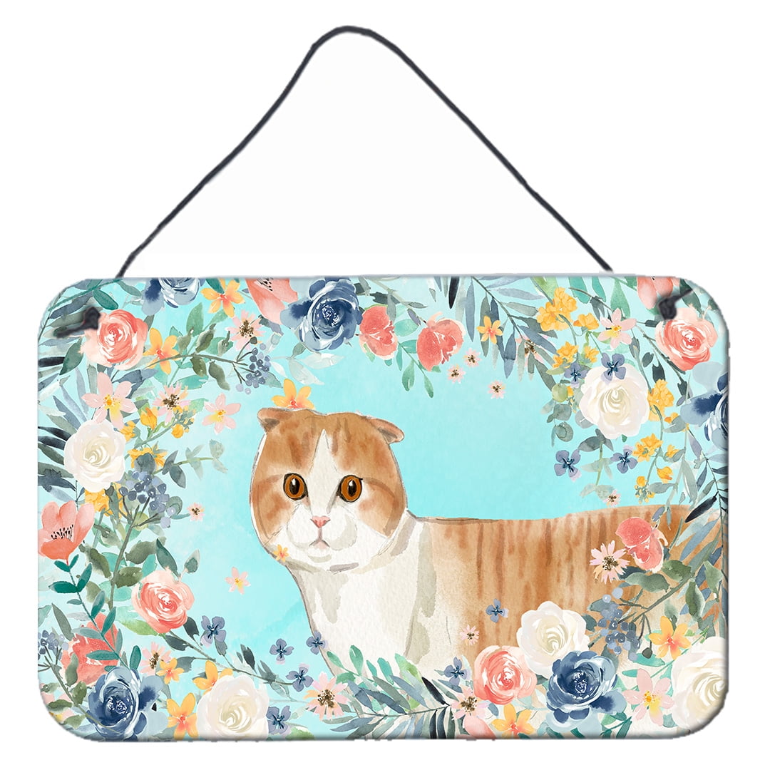 Scottish Fold Spring Flowers Wall or Door Hanging Prints