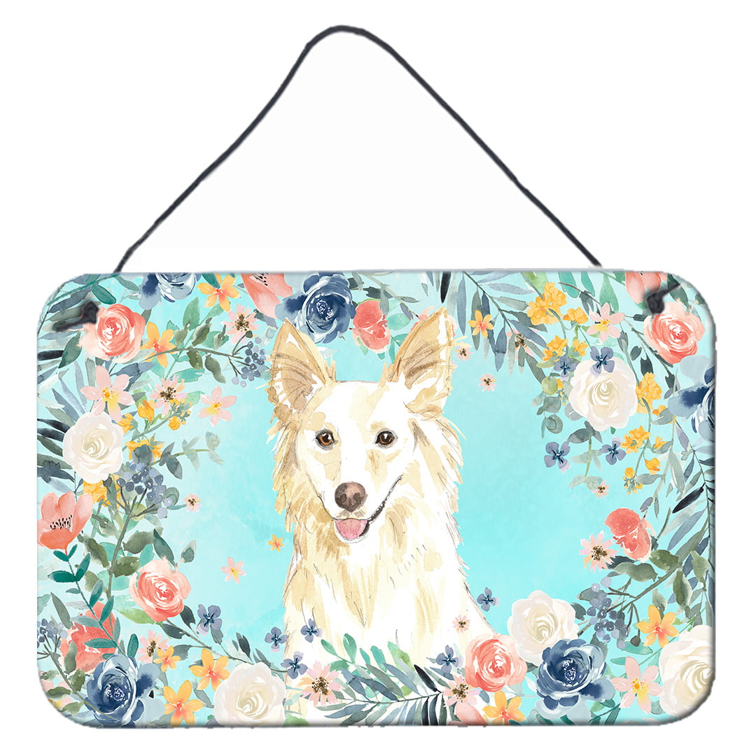 White Collie Wall or Door Hanging Prints