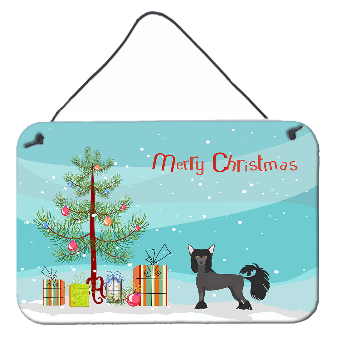 Chinese Crested Christmas Tree Wall or Door Hanging Prints