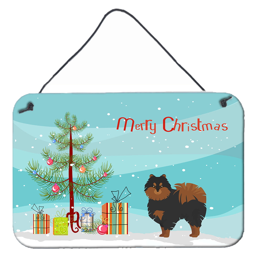 Pomeranian Christmas Tree Wall or Door Hanging Prints
