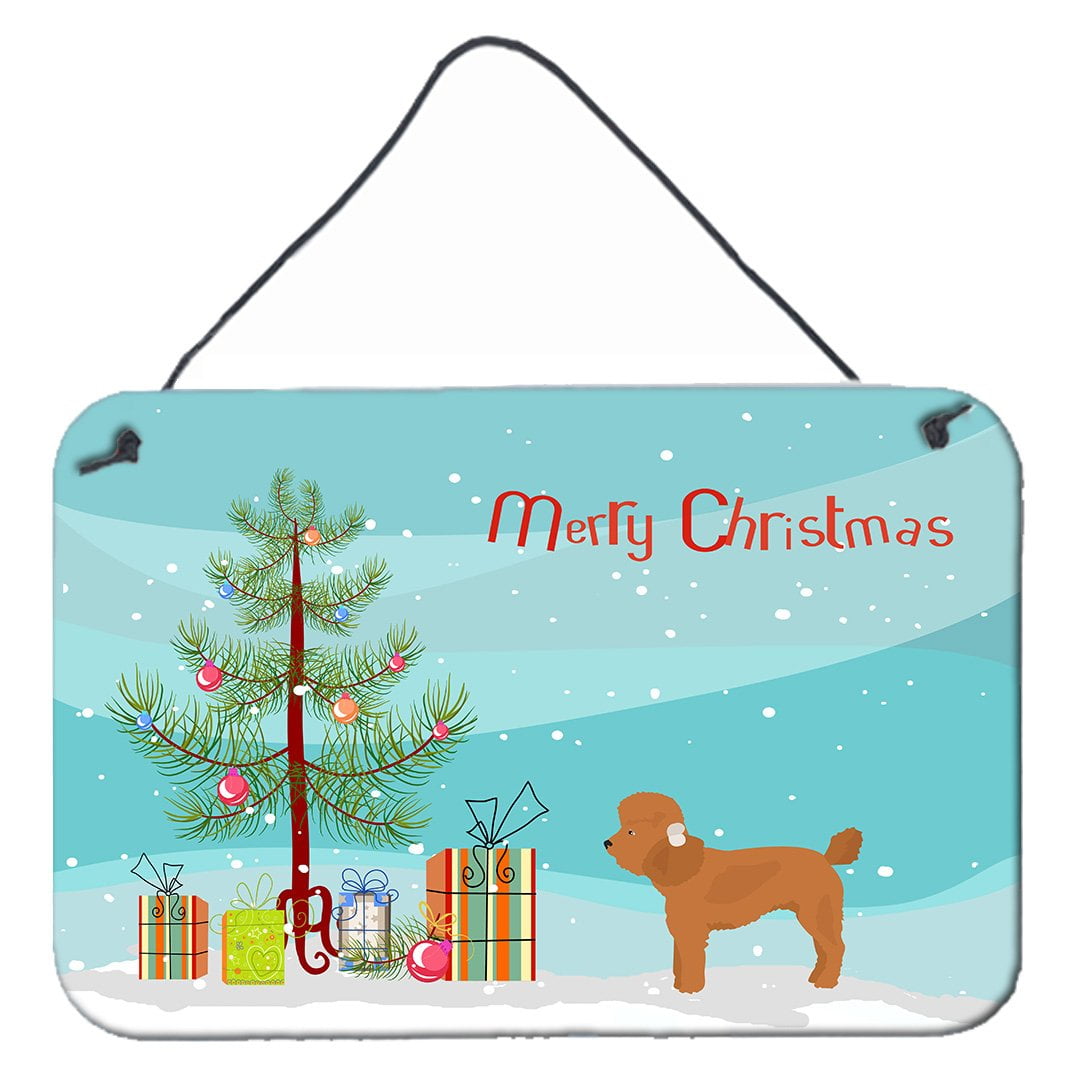 Toy Poodle Christmas Tree Wall or Door Hanging Prints