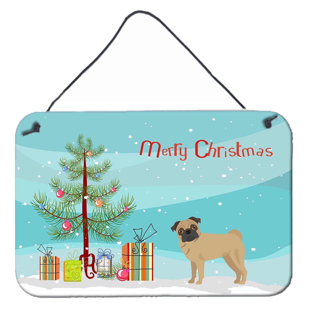 Pug Christmas Tree Wall or Door Hanging Prints