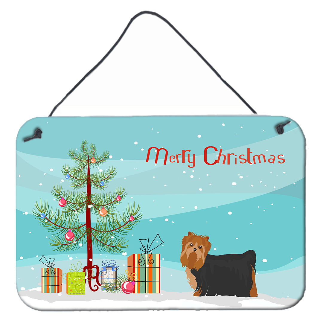 Yorkshire Terrier Christmas Tree Wall or Door Hanging Prints