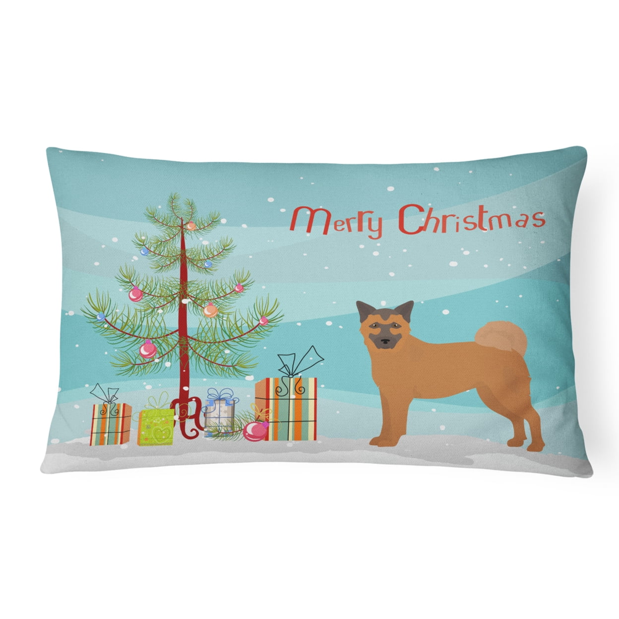Chow Shepherd Christmas Tree Canvas Fabric Decorative Pillow