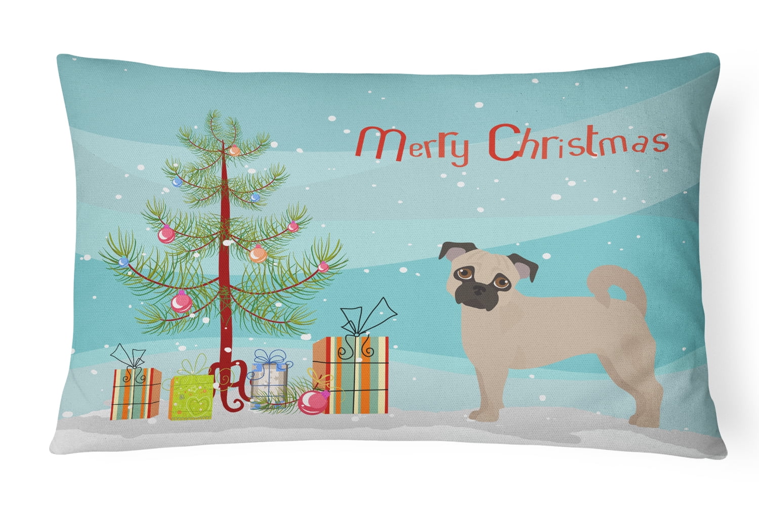 Fawn Chug Christmas Tree Canvas Fabric Decorative Pillow