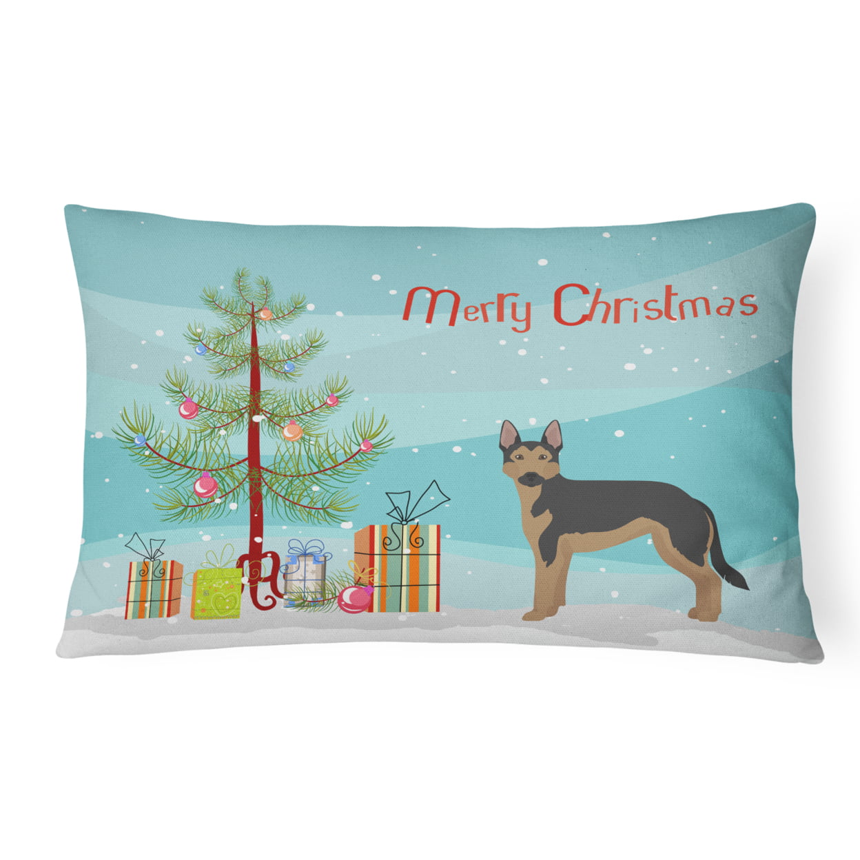 German Sheprador No.2 Christmas Tree Canvas Fabric Decorative Pillow