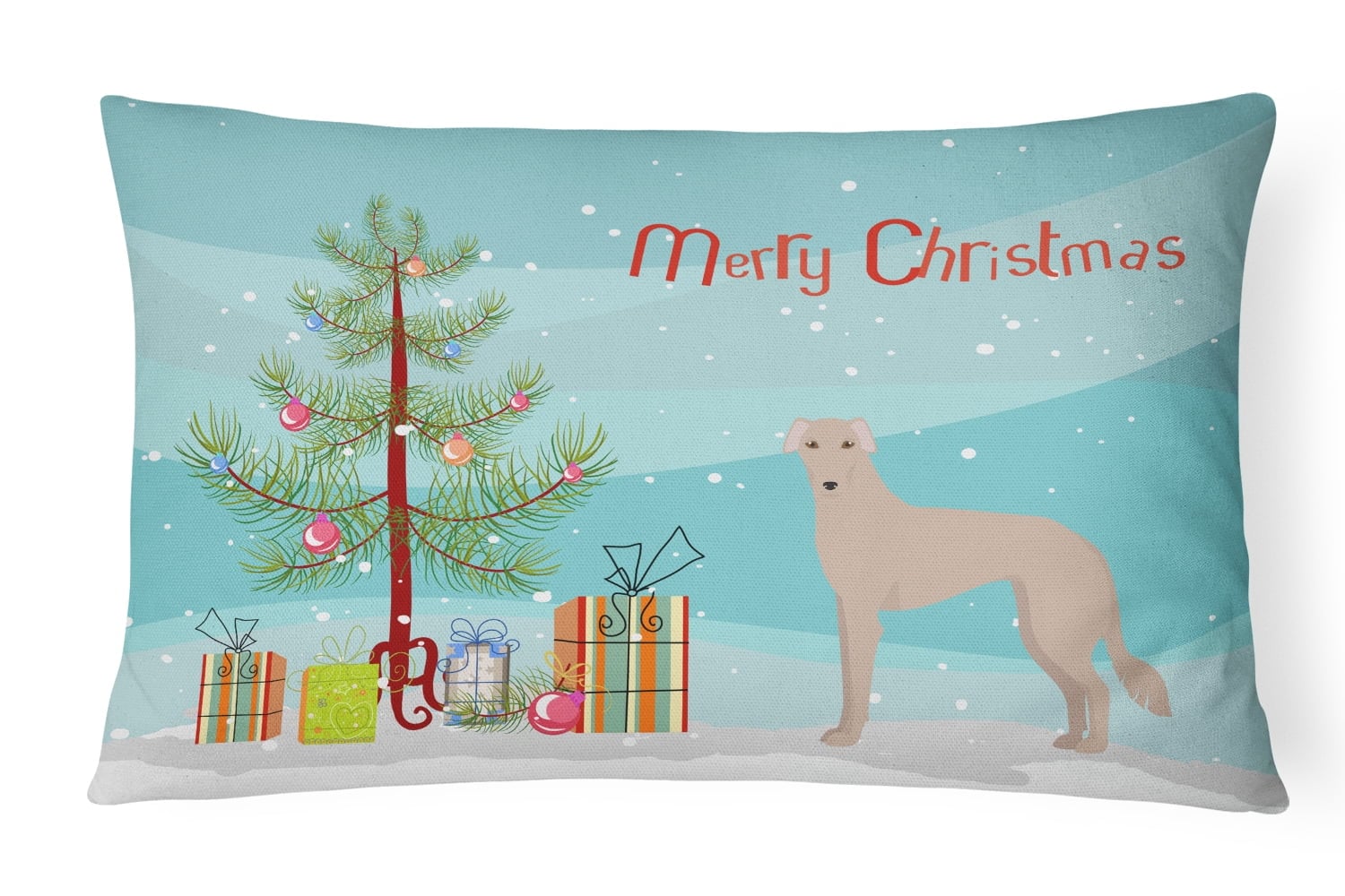 Tan Longdog Christmas Tree Canvas Fabric Decorative Pillow
