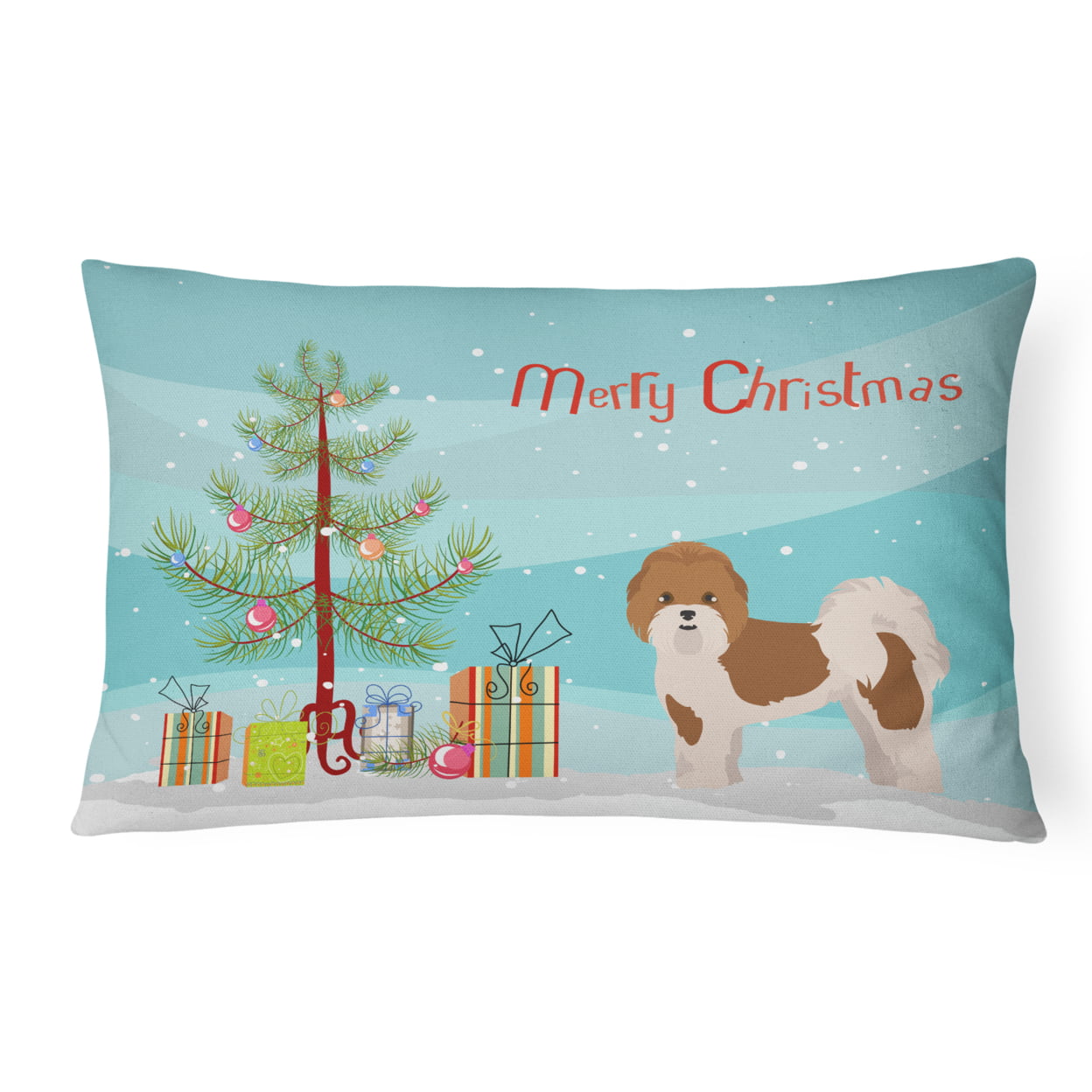 Mal-Shi Christmas Tree Canvas Fabric Decorative Pillow