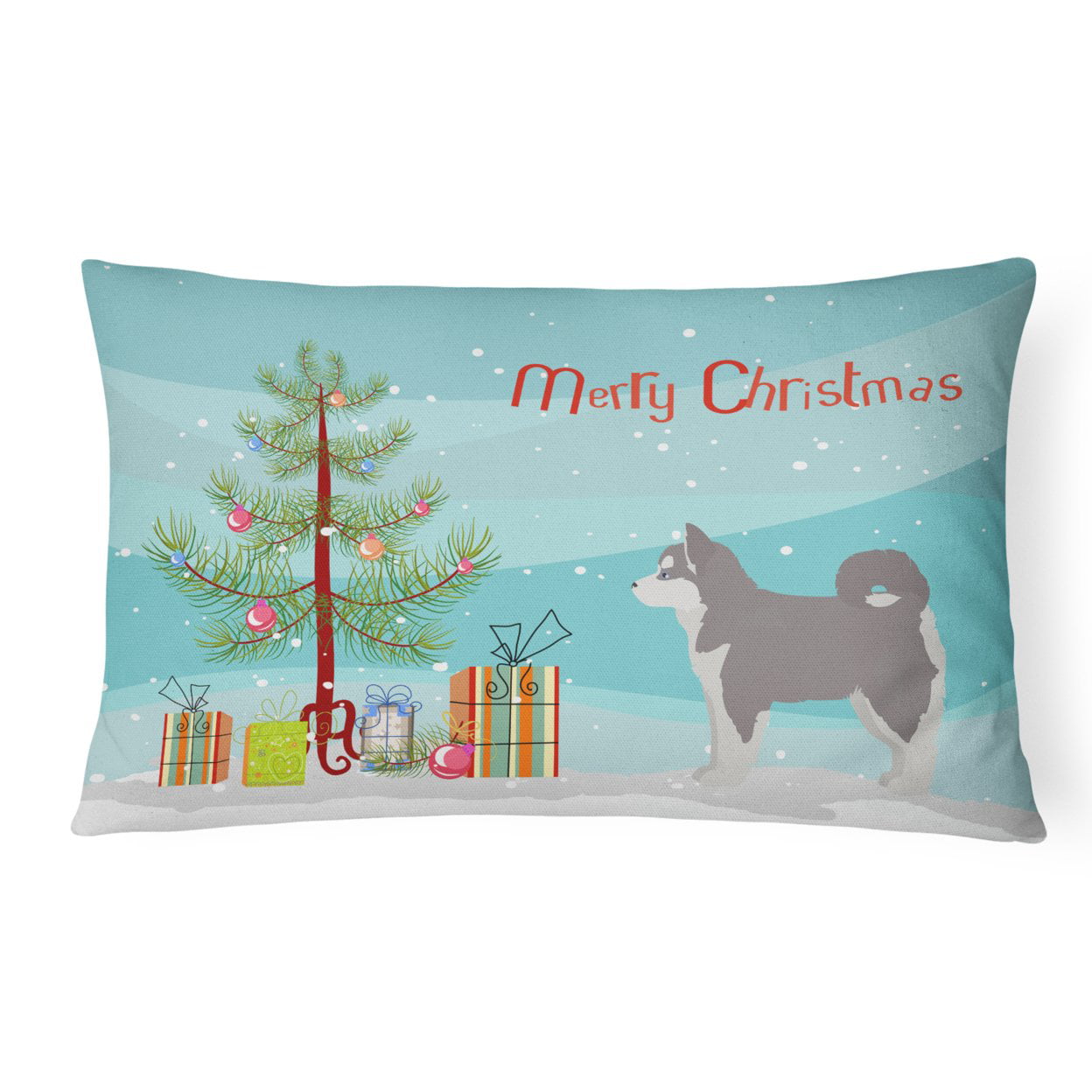 Pomsky No.2 Christmas Tree Canvas Fabric Decorative Pillow