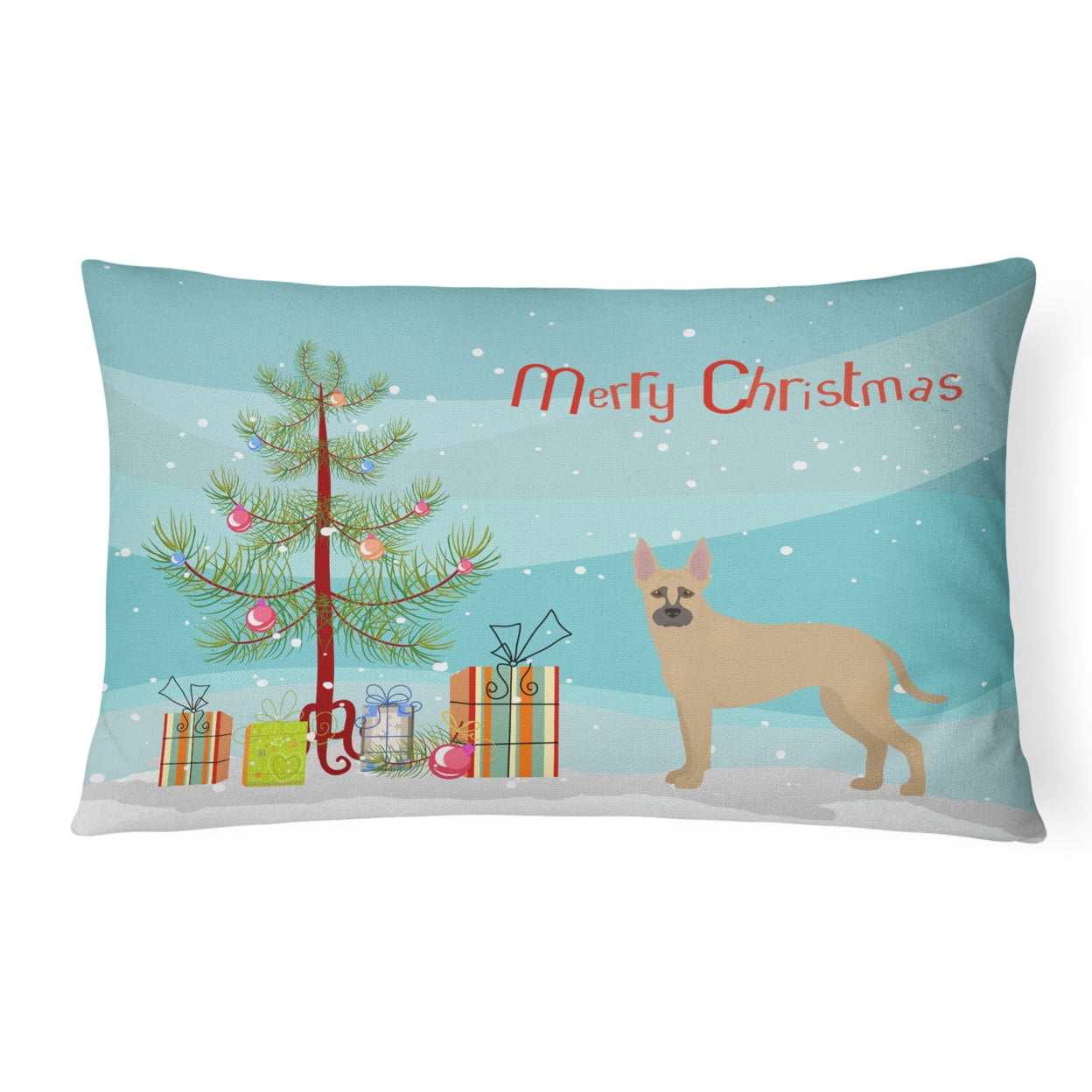 Shepherd Pit Mix No.2 Christmas Tree Canvas Fabric Decorative Pillow