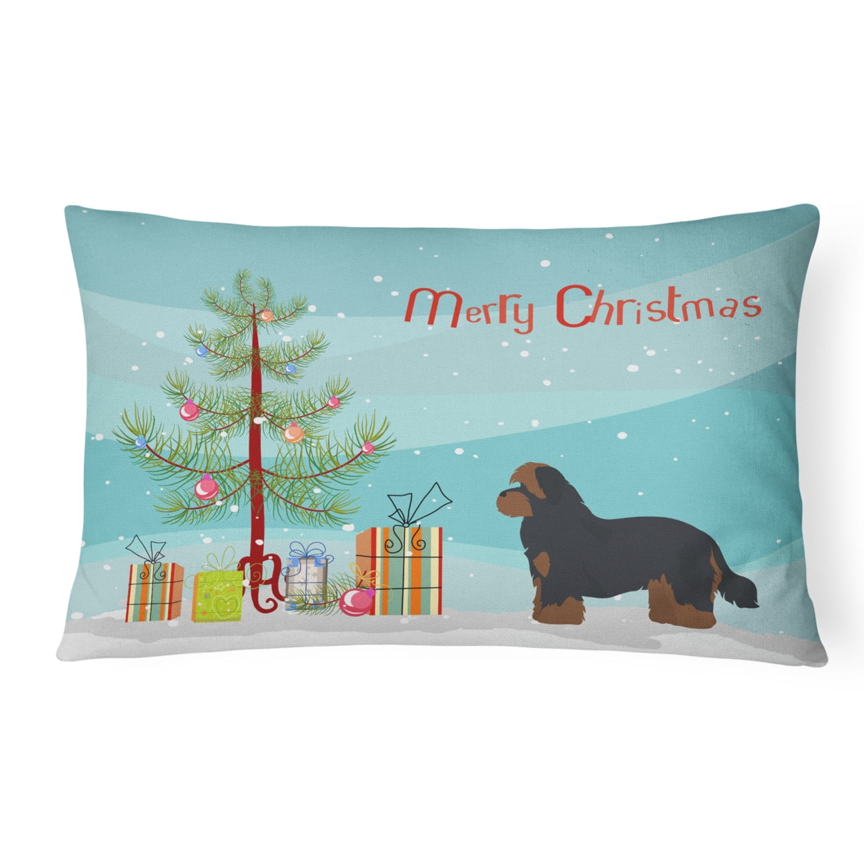 Shorkie No.1 Christmas Tree Canvas Fabric Decorative Pillow